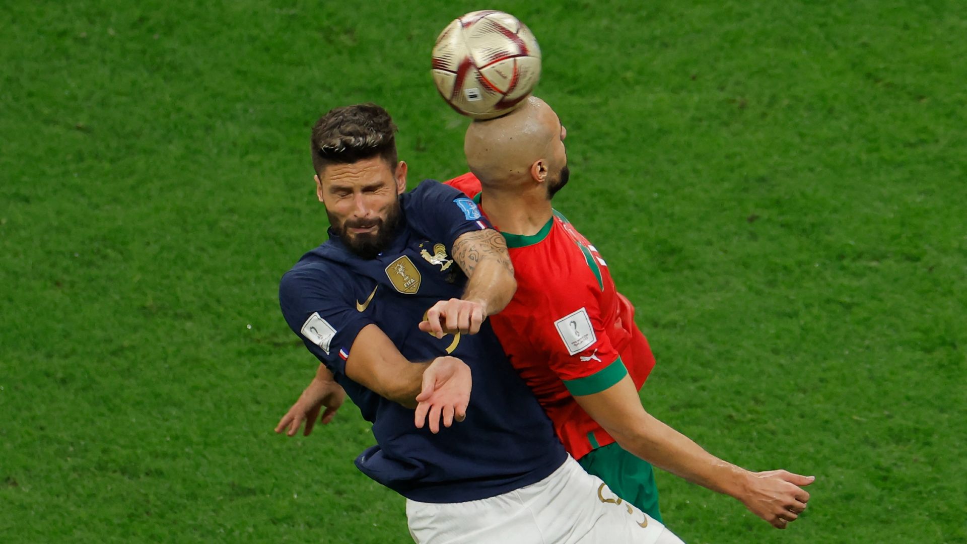 Sofyan Amrabat Olivier Giroud Morocco France World Cup 2022