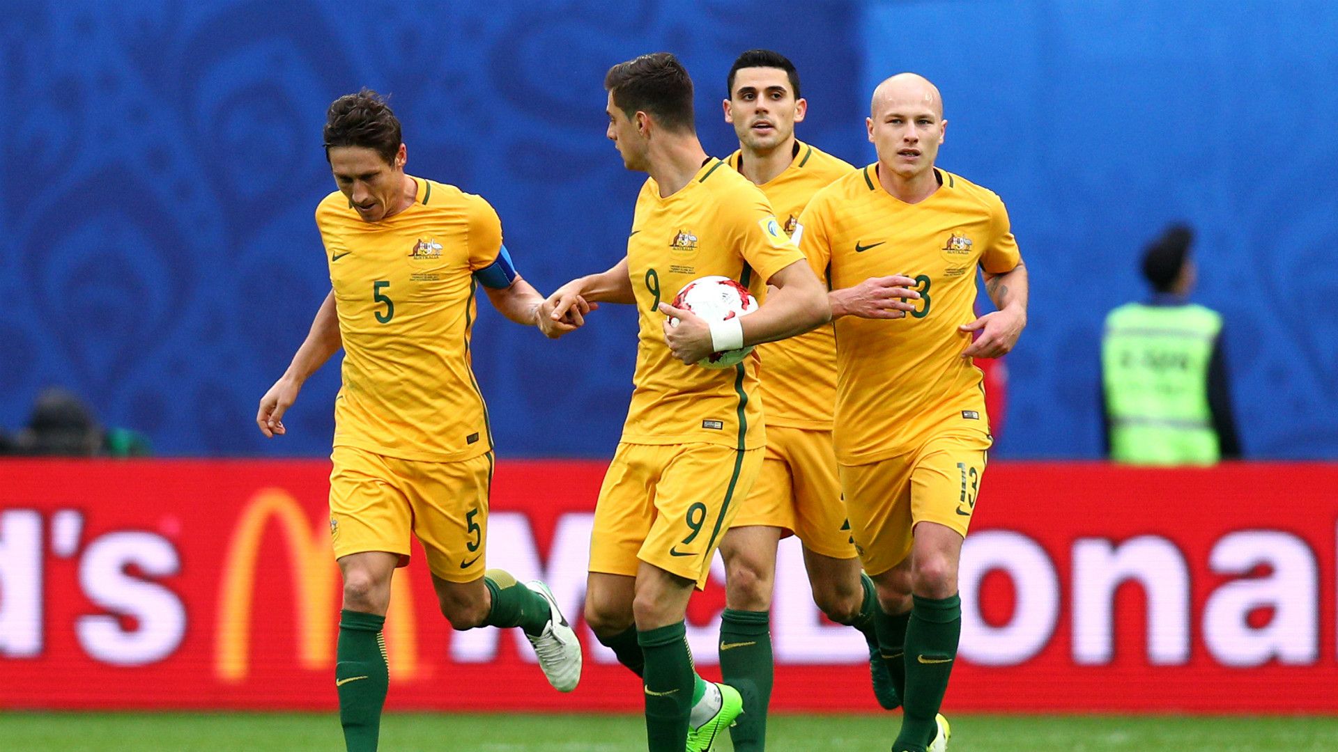 Australia celebrates Cameroon Confederations Cup