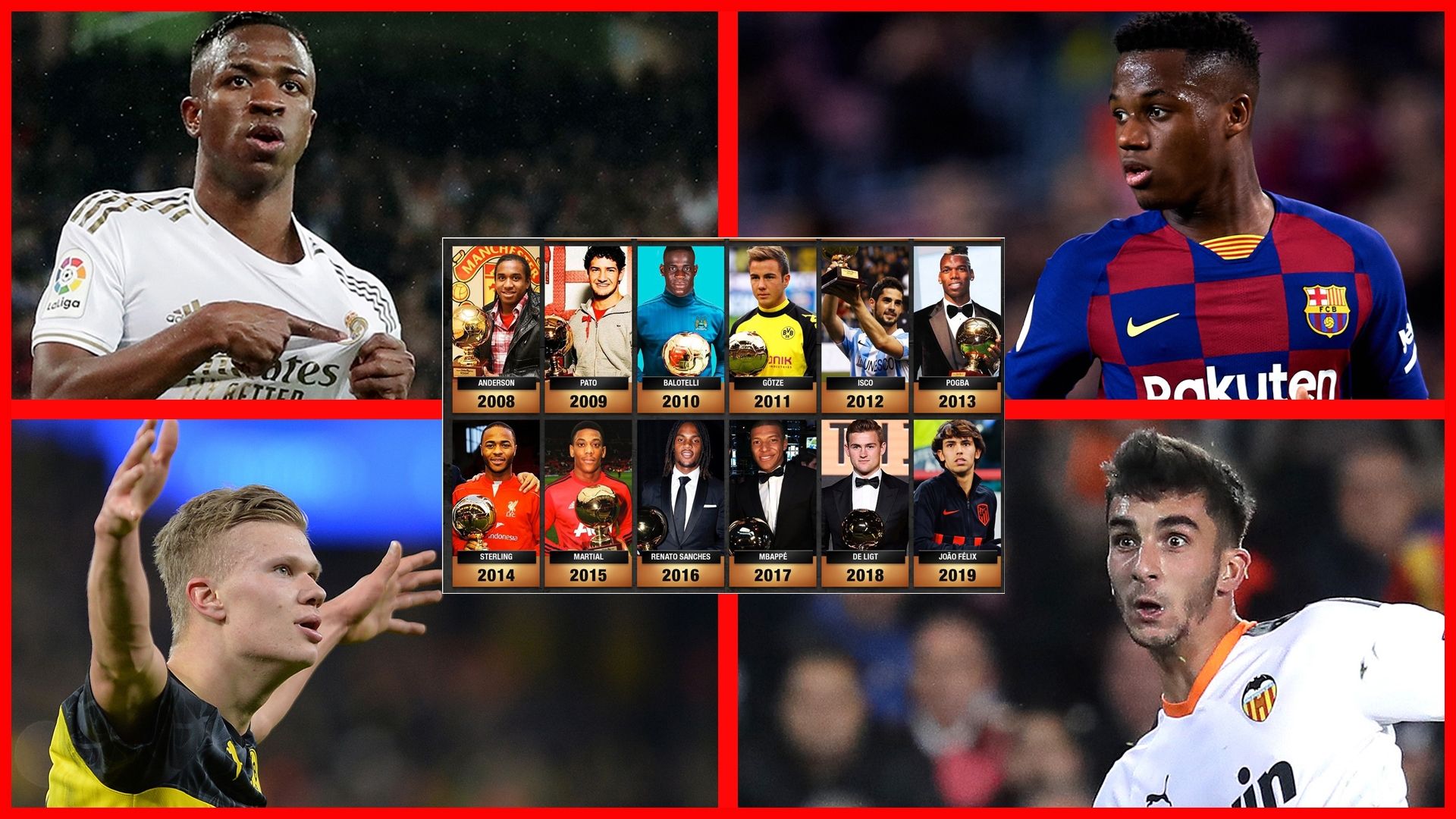 Vinicius, Anus Fati, Haaland y Ferran, nominados al Golden Boy 2020