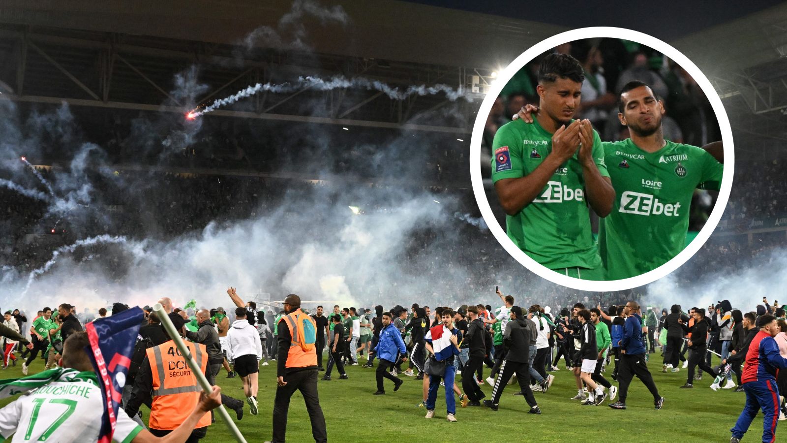 Saint Etienne pitch invasion 2022