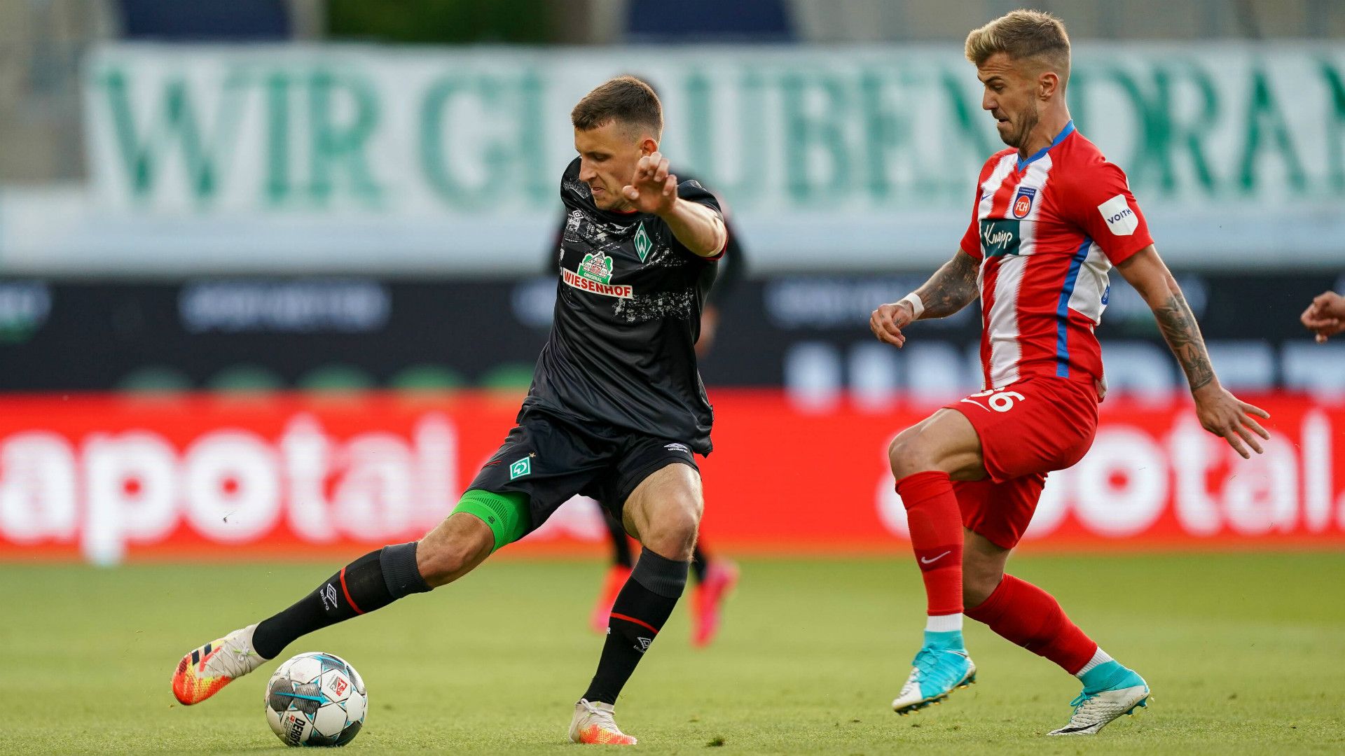 GERMANY ONLY: MAXIMILIAN EGGESTEIN WERDER BREMEN NIKLAS DORSCH HEIDENHEIM BUNDESLIGA 06072020