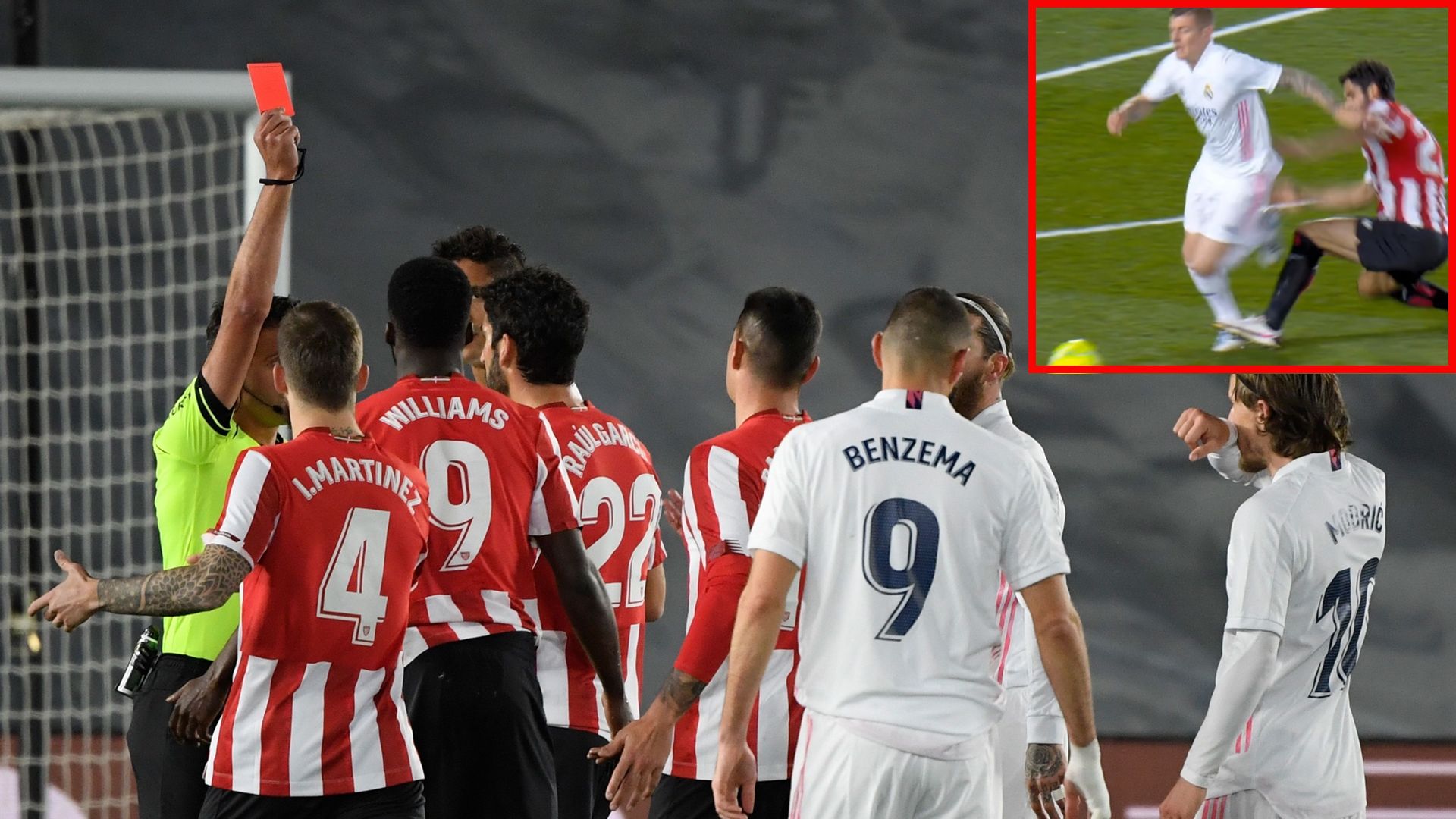 Raúl García, expulsado en el Real Madrid vs. Athletic