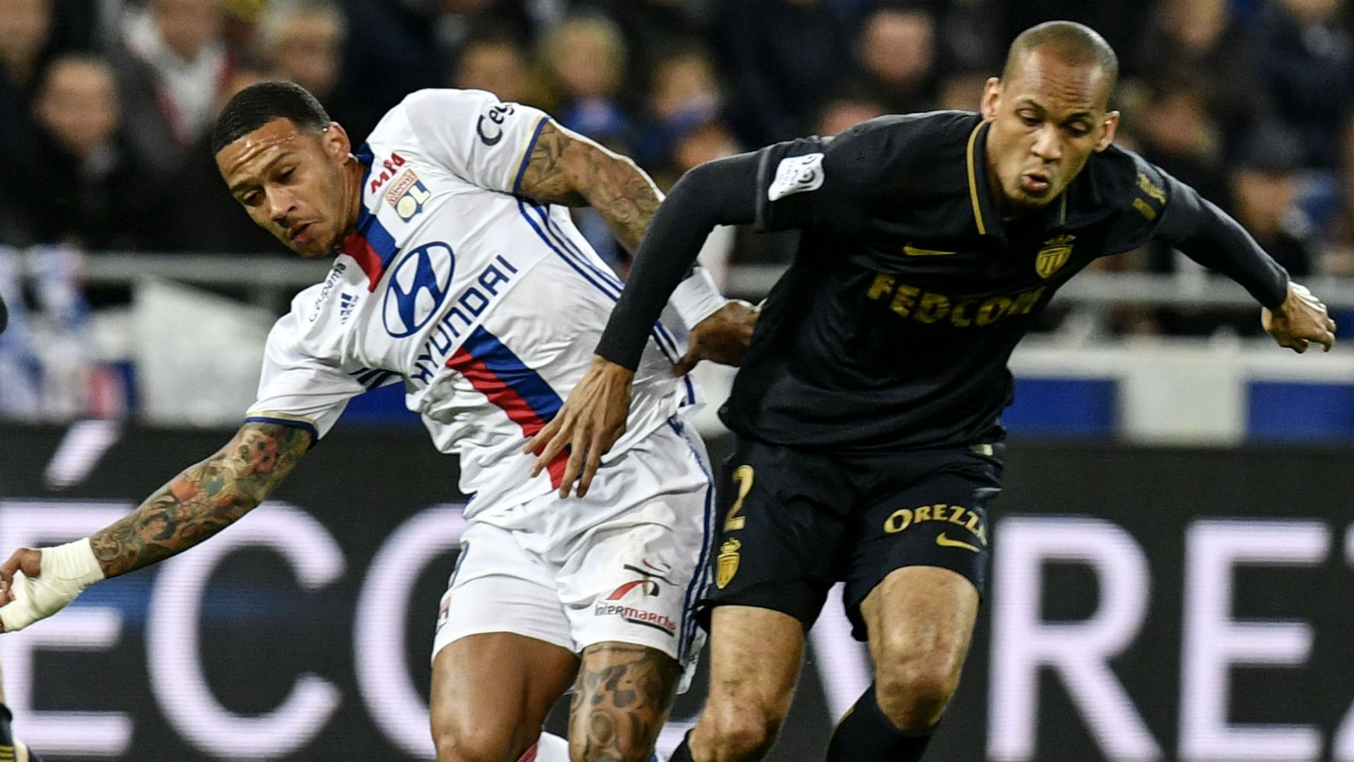 Fabinho Memphis Depay Lyon Monaco Ligue 1 23042017