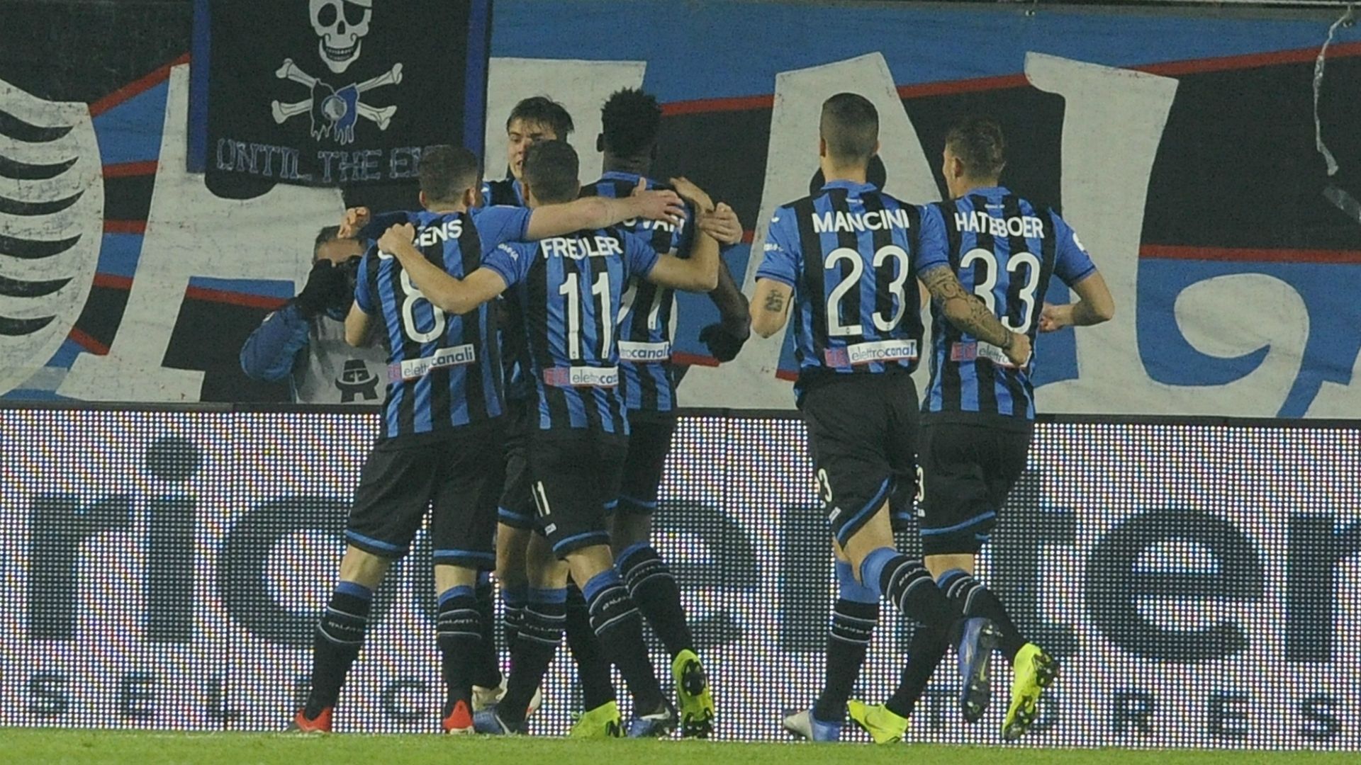 Atalanta celebrating Atalanta Lazio Serie A