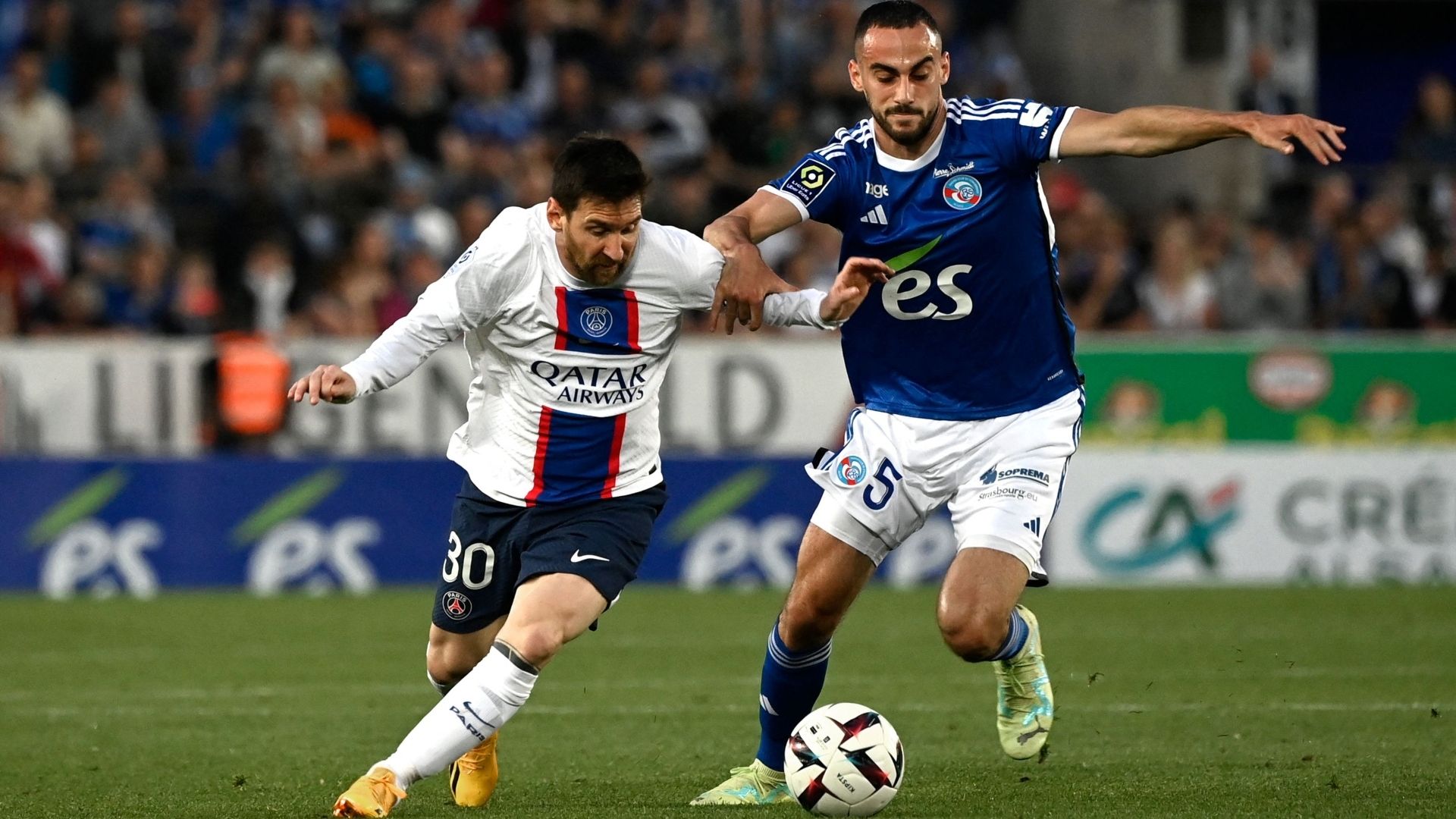 27052023 Racing de Estrasburgo PSG Lionel Messi Lucas Perrin