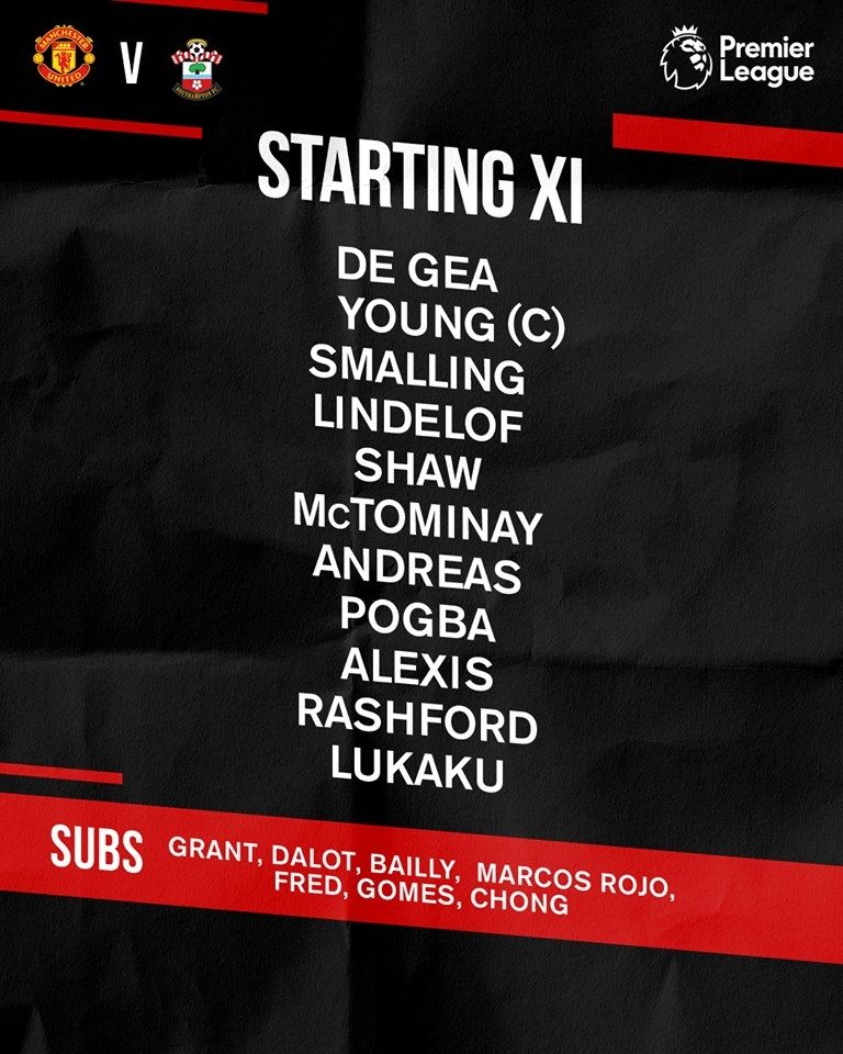 Manchester United XI Premier League