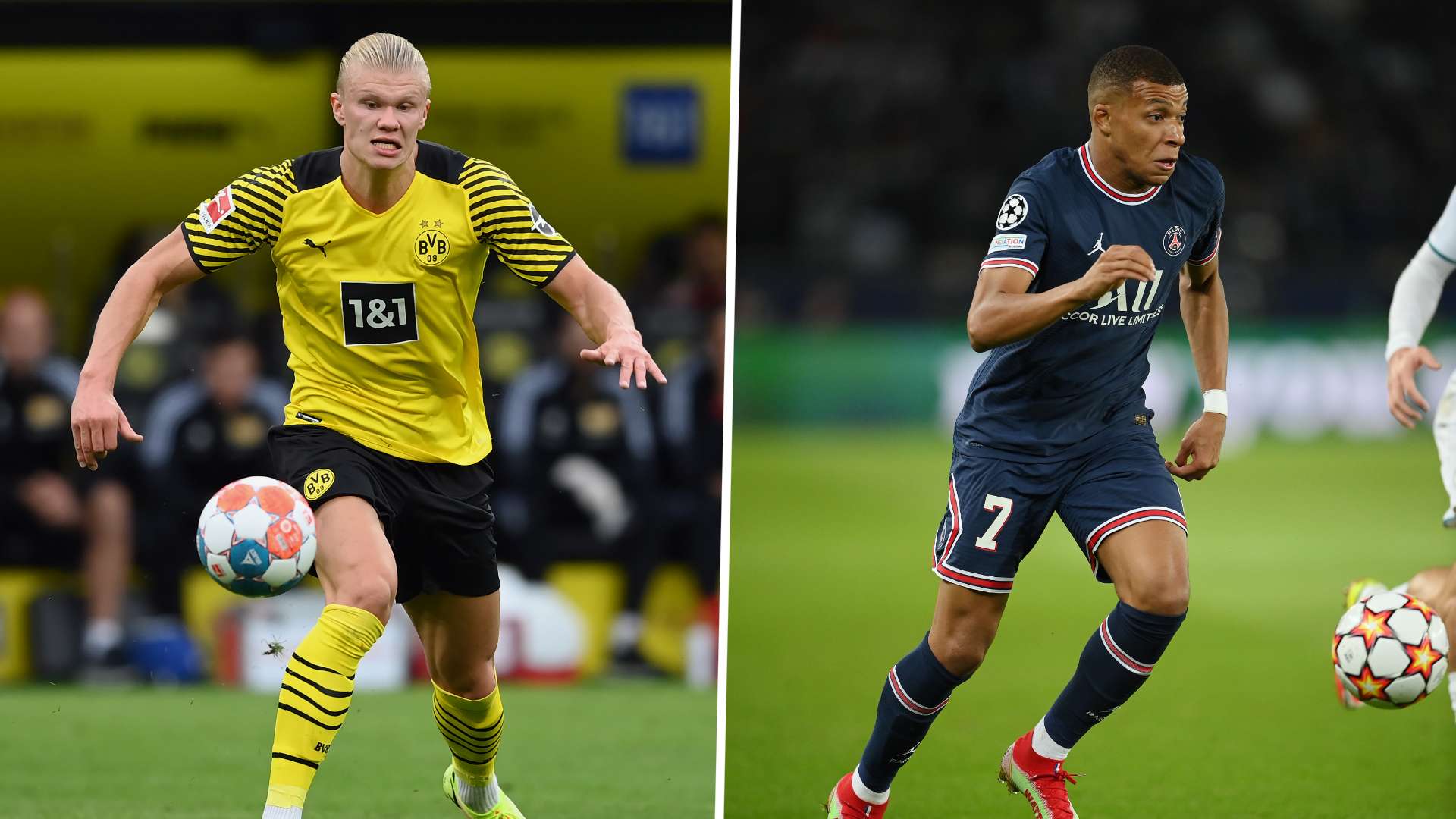Erling Haaland, Kylian Mbappe GFX