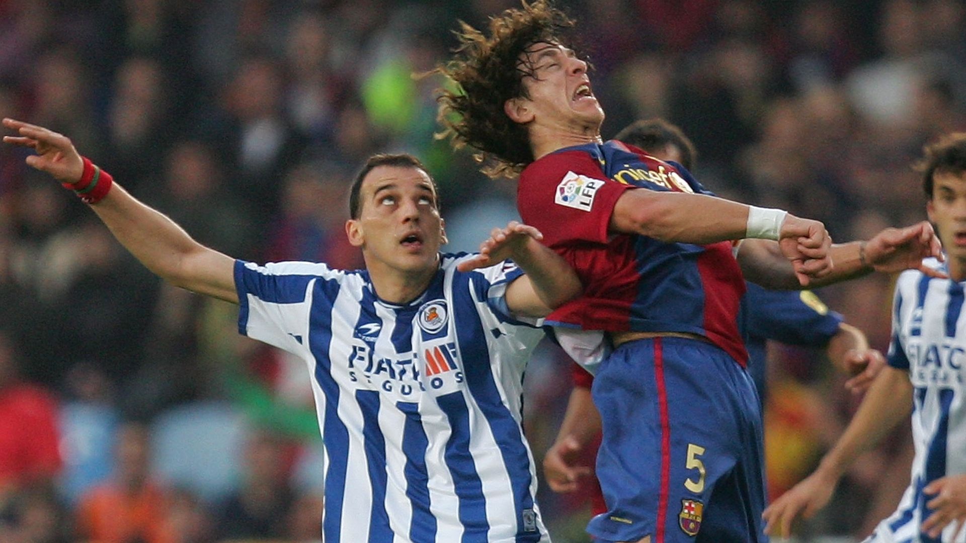 Darko Kovacevic y Carles Puyol, Real Sociedad-Barcelona