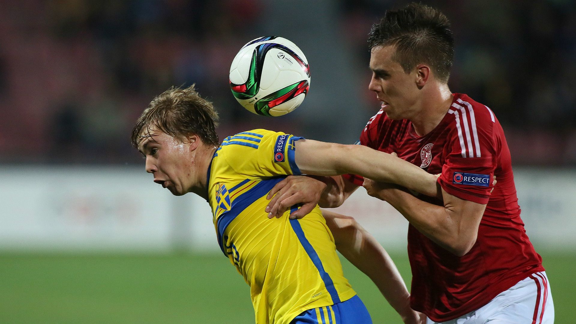 Simon Tibbling Jonas Knudsen Sweden U21 Denmark U21