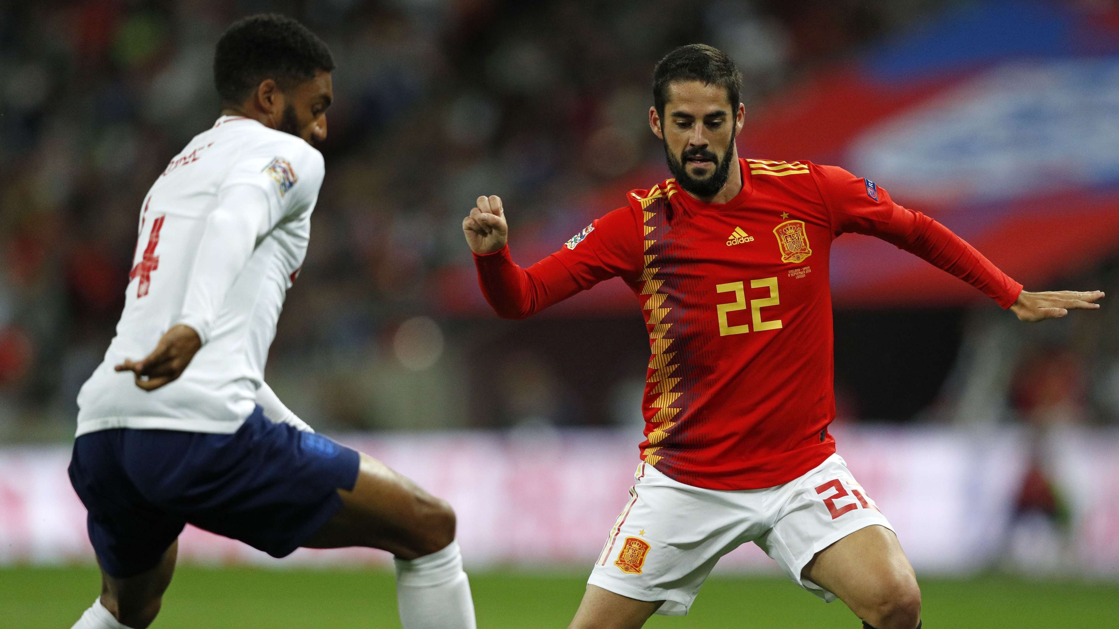 Isco Alarcon Joe Gomez Inglaterra España England Spain Nations League 08092018