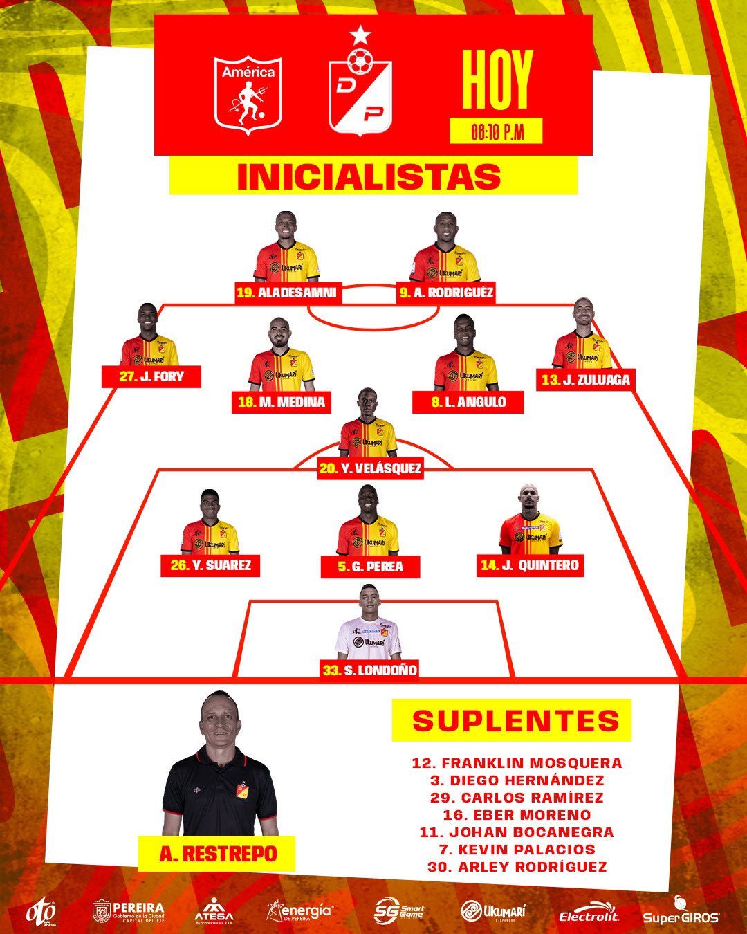 Nómina Pereira América Liga BetPlay 2023 I