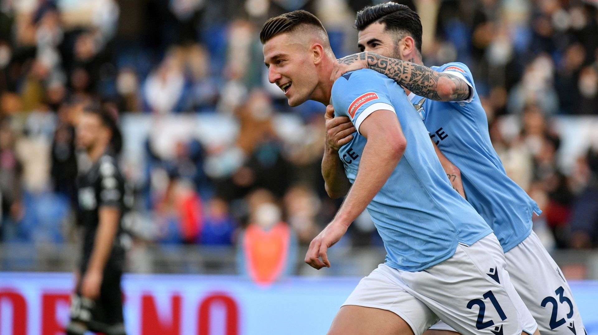 Milinkovic Lazio celebrating 2021 2022