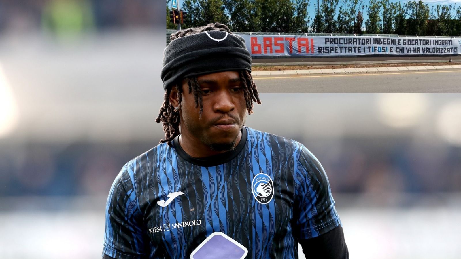 Lookman striscione tifosi Atalanta dekstop