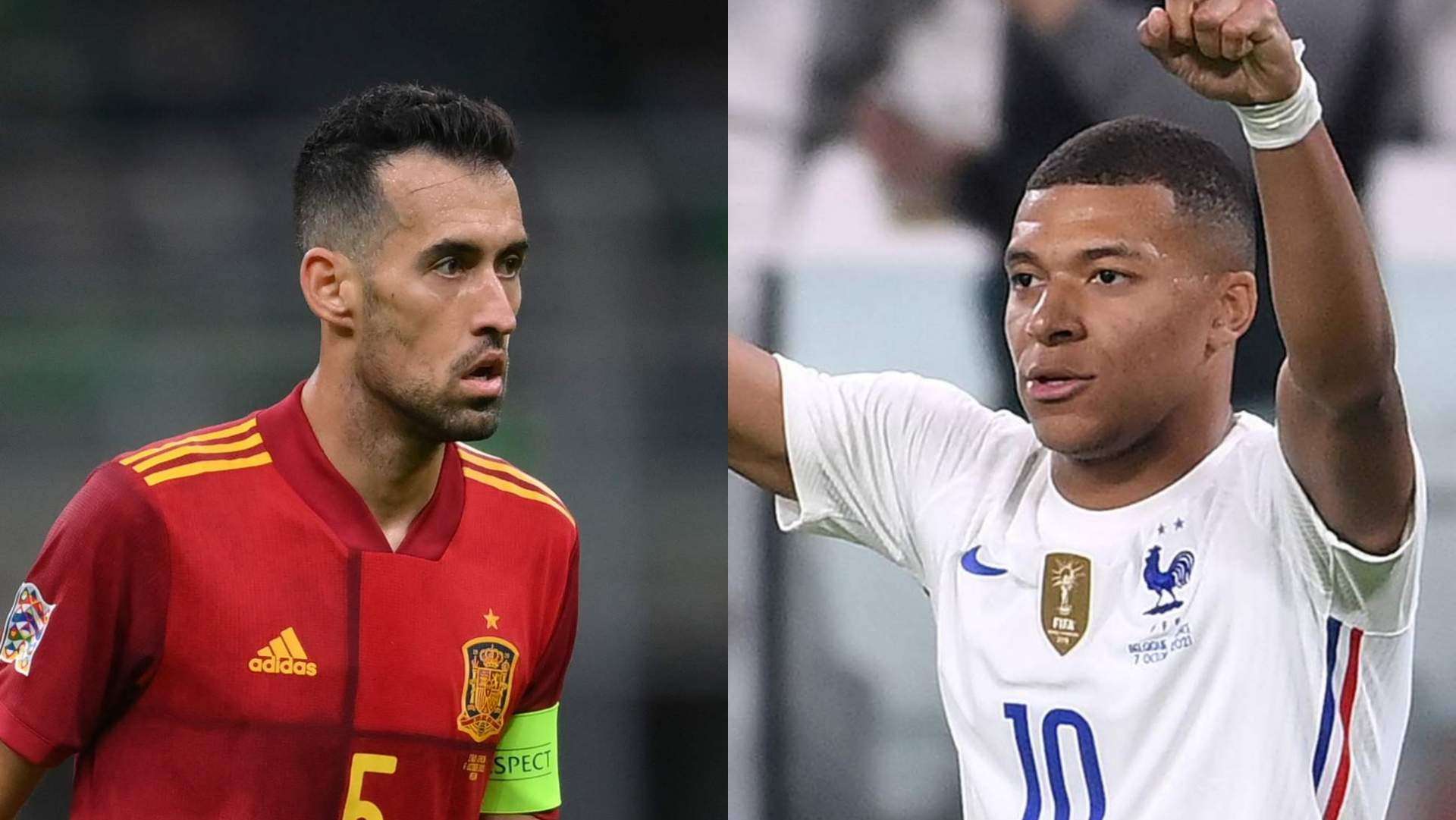 Sergio Busquets Spain Kylian Mbappe France