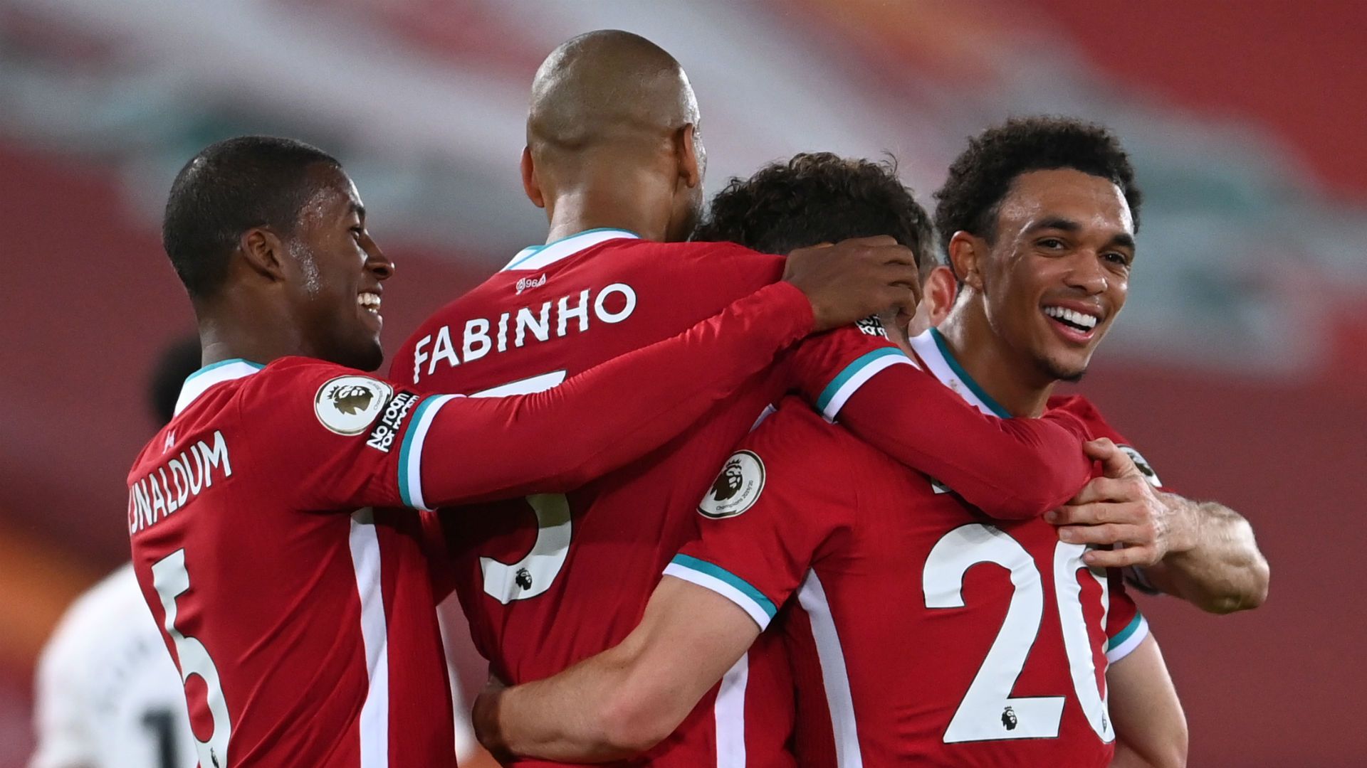 Liverpool goal celebration 2020-21