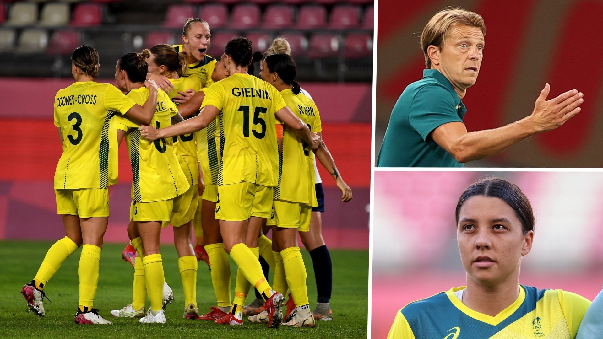 Sam Kerr Tony Gustavsson Australia Women composite