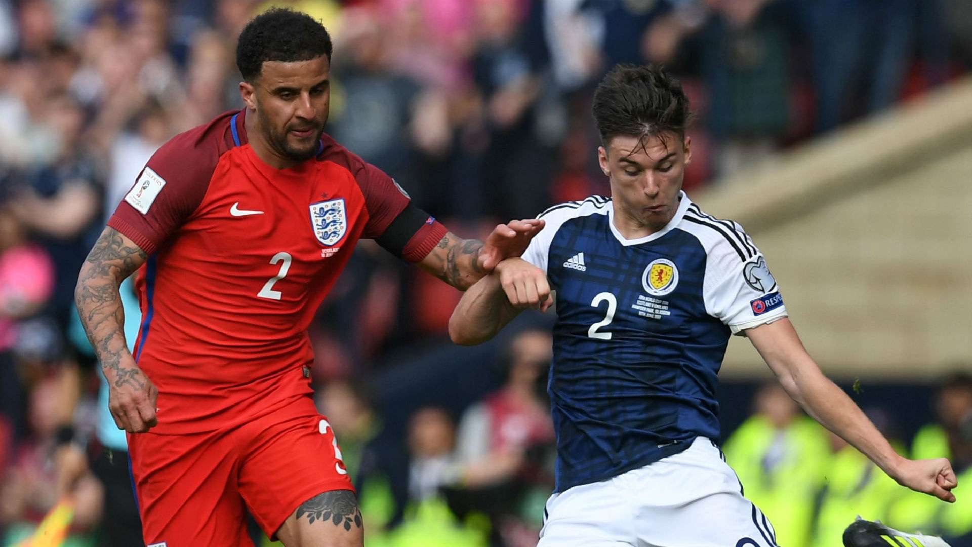 Kyle Walker England Kieran Tierney Scotland