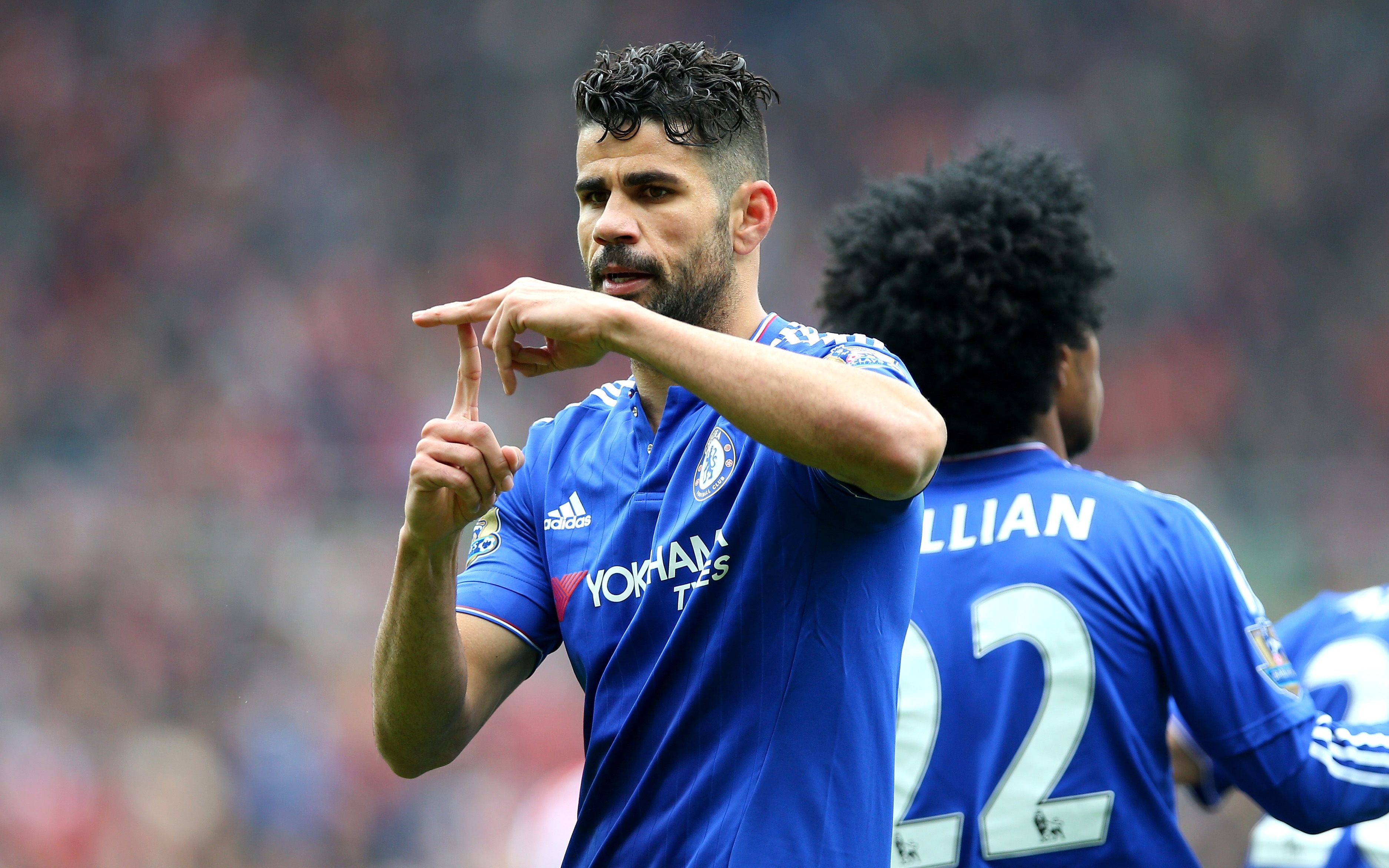Diego Costa celebrates goal vs Sunderland