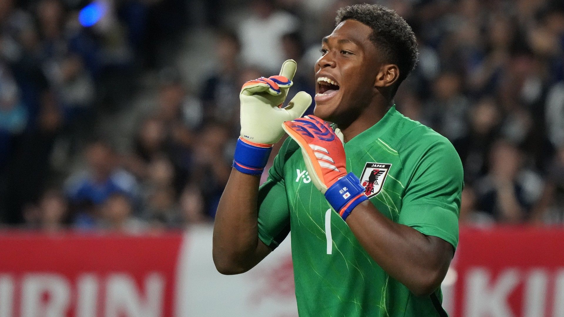 Zion Suzuki of Japan in action