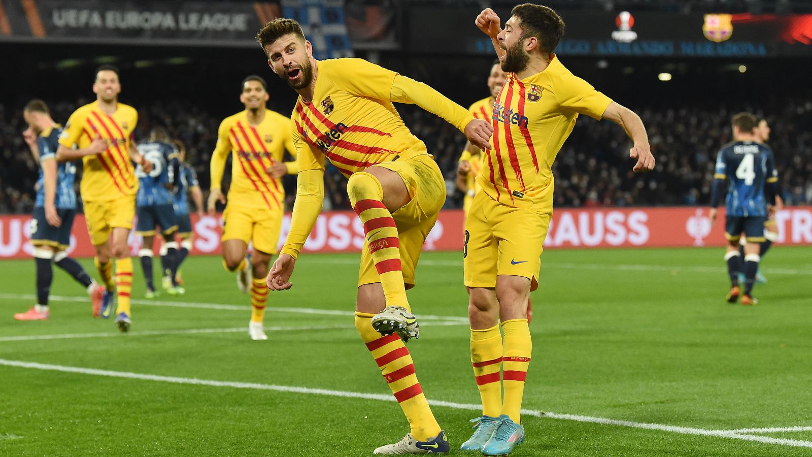 Piqué Jordi Alba Nápoles Barcelona Europa League