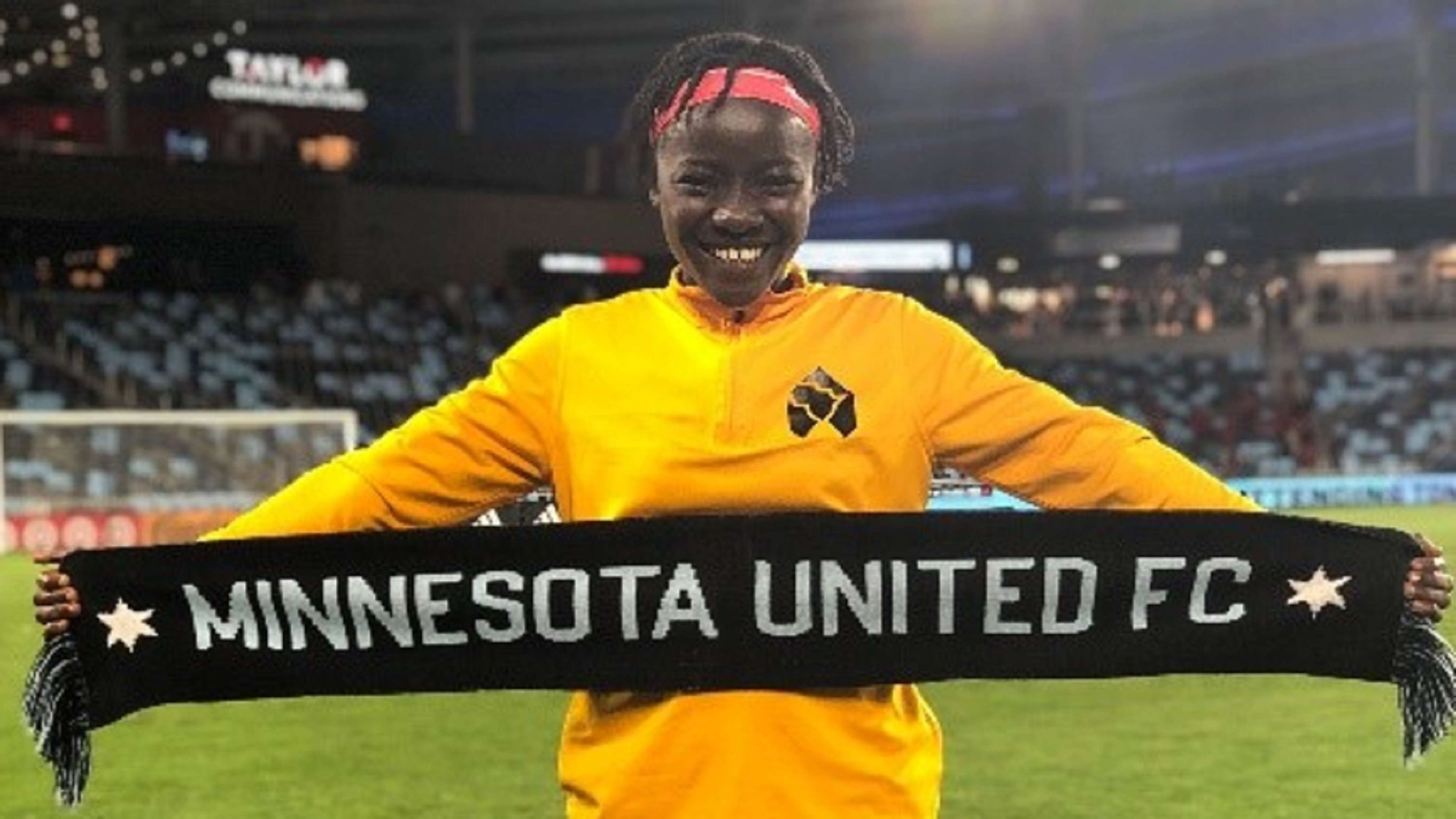 Blessing Kieh at the Minnesota United FC vs Aston Villa game during a USA Cup tour