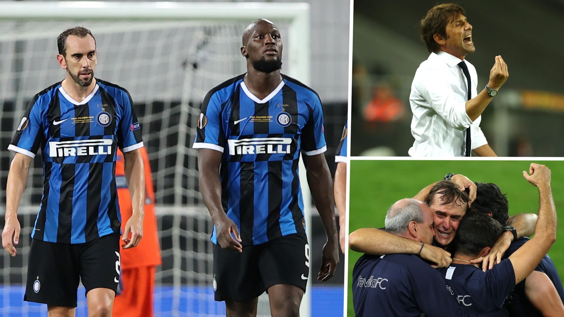 Romelu Lukaku Antonio Conte Julen Lopetegui Inter Sevilla Europa League 2019-20 GFX