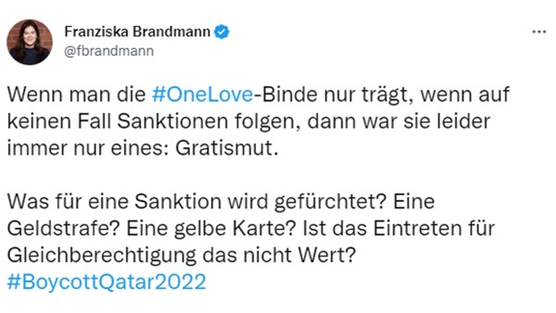 One Love Netzreaktionen