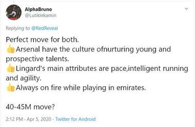 Lingard Arsenal Transfer