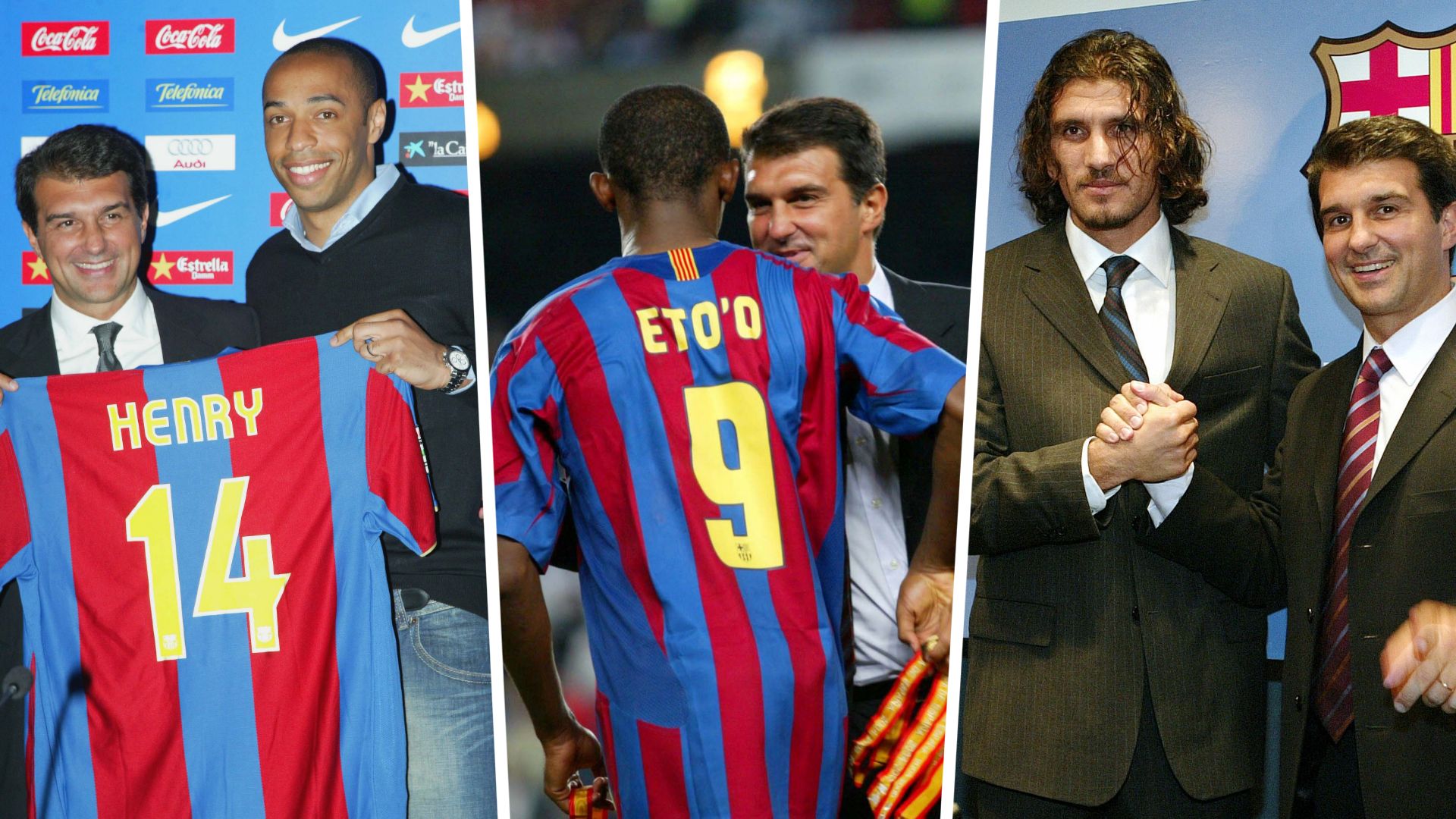 Joan Laporta Barcelona Rustu Recber Henry Eto'o GFX