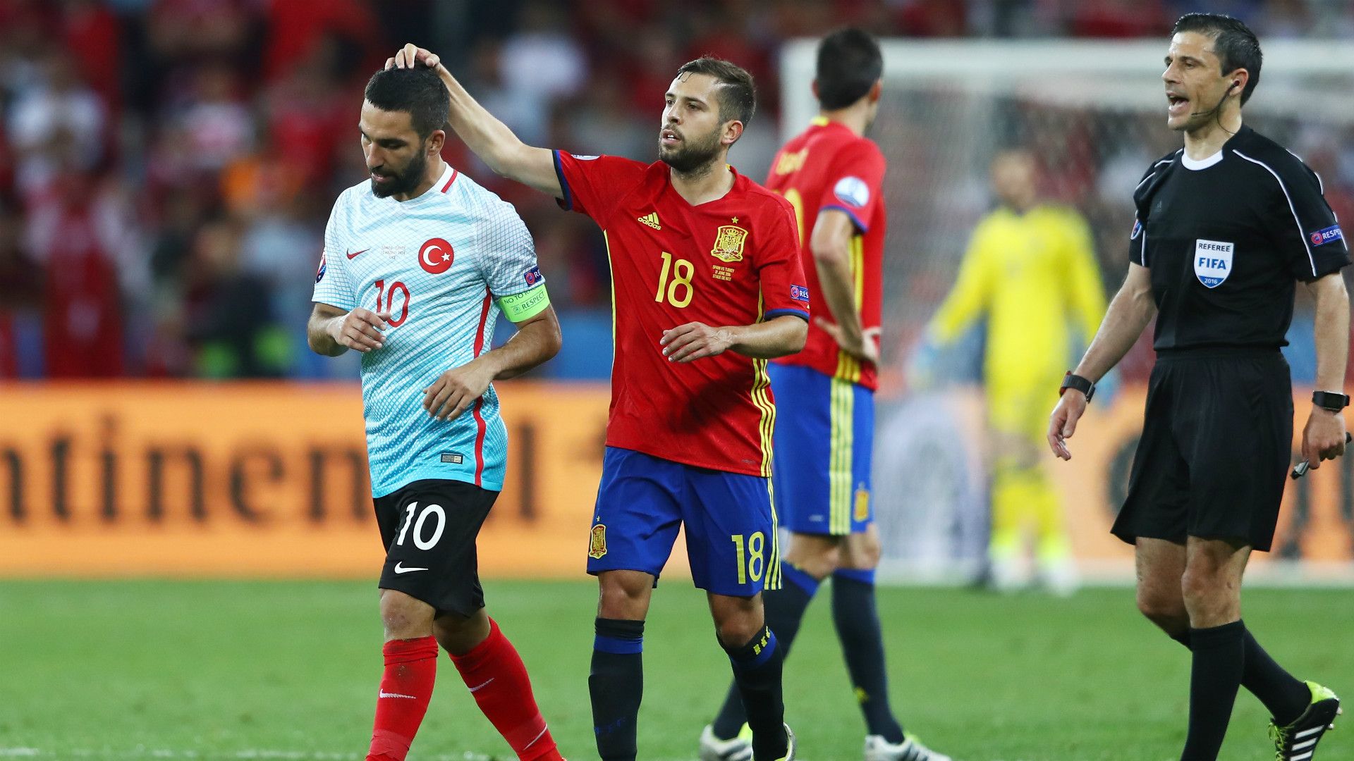 Arda Turan Jordi Alba Spain Turkey Euro 2016
