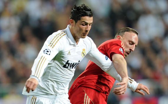 Cristiano Ronaldo, Franck Ribery, Real Madrid vs Bayern Munich, 042512