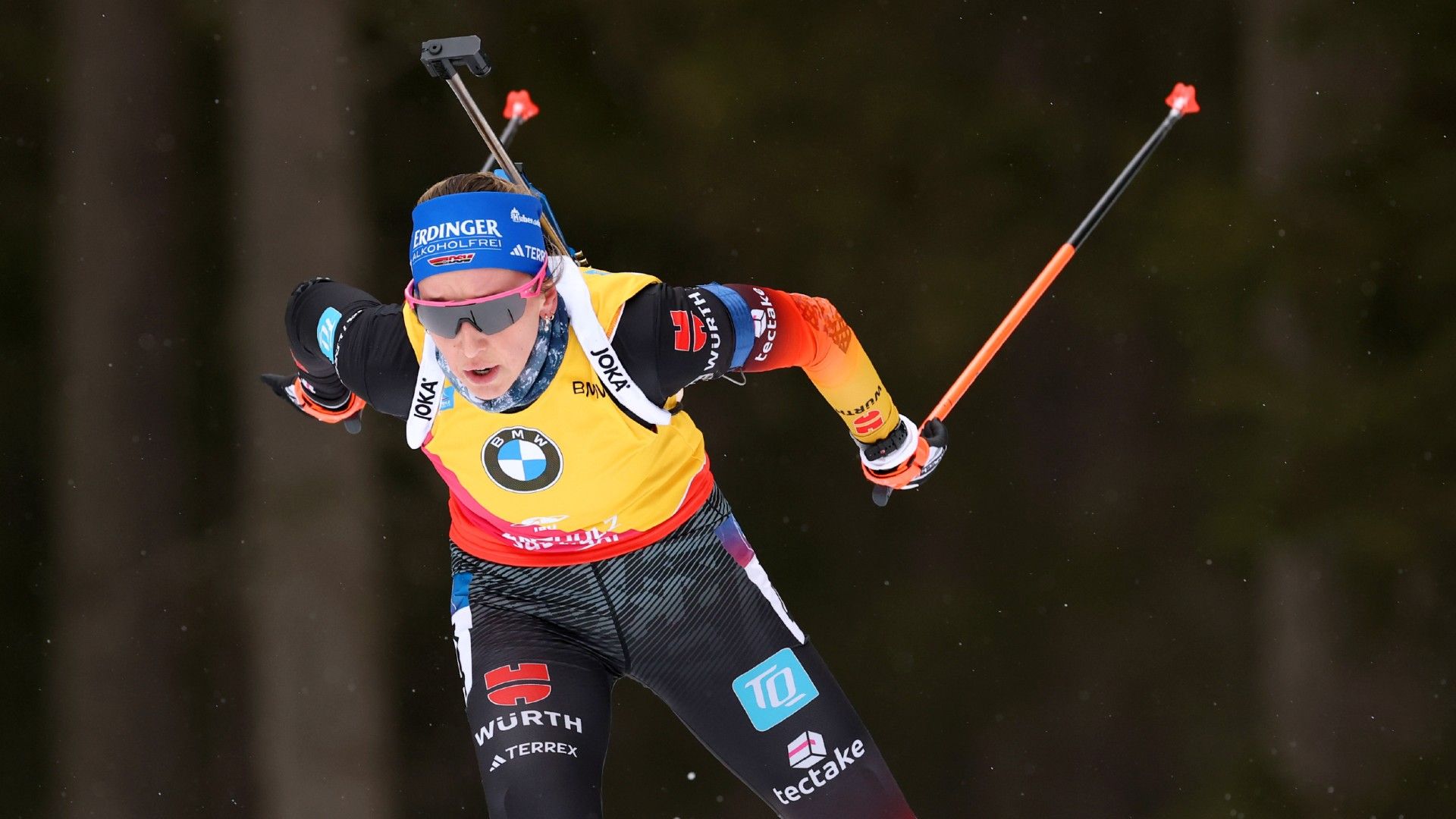 Franziska Preuss of Team Germany competes  