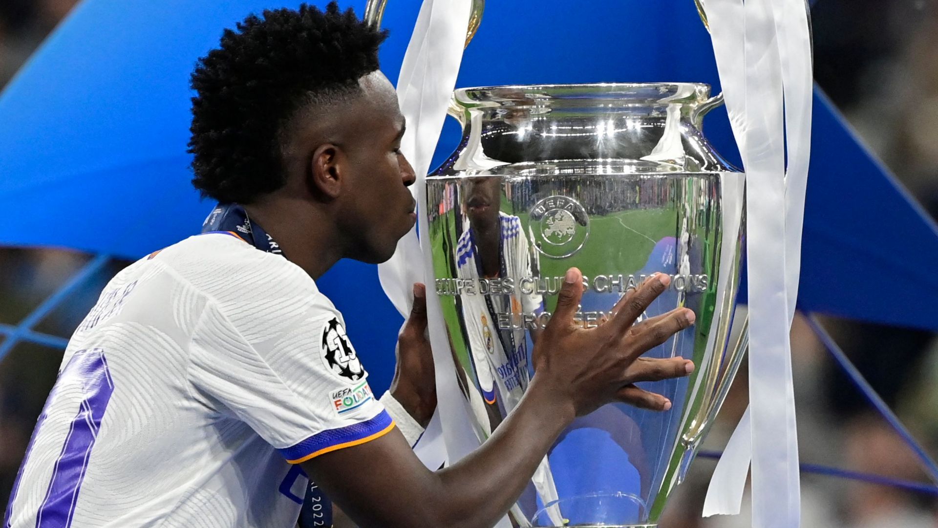 Vinicius Junior Champions League trophy 2022 Real Madrid