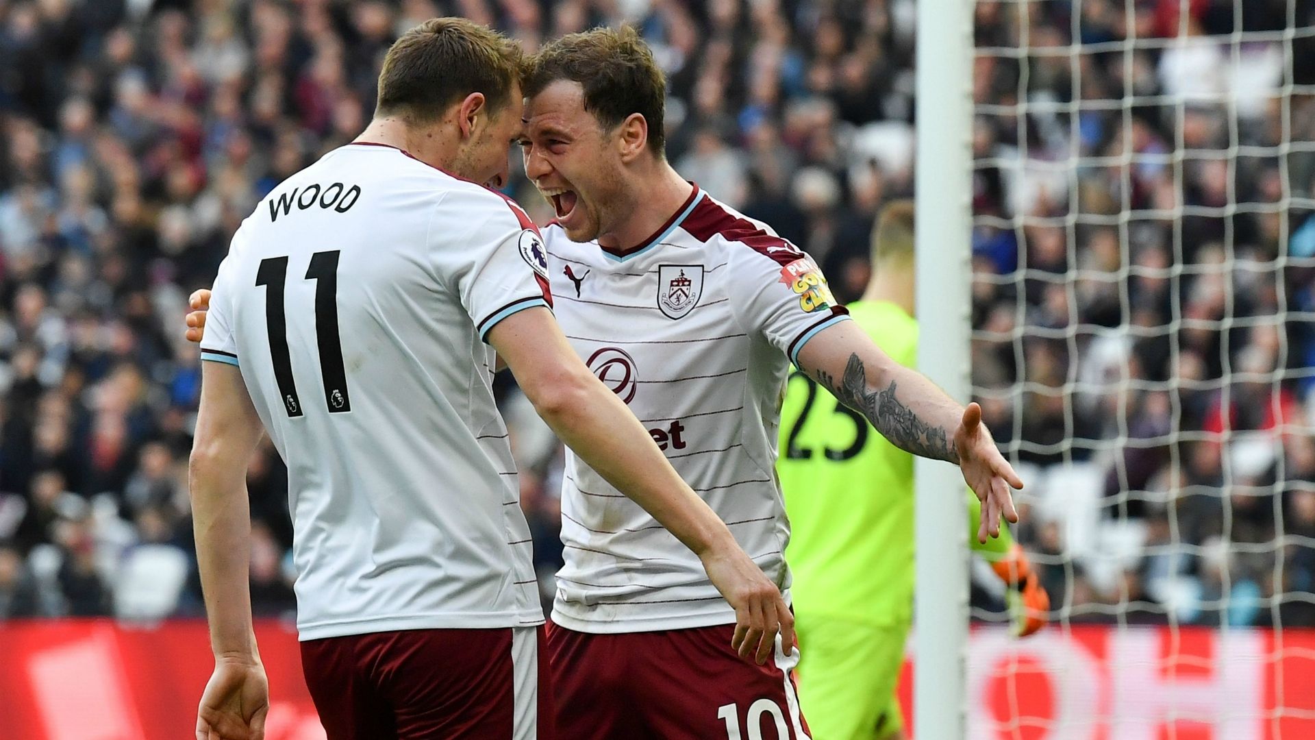 Ashley Barnes Chris Wood West Ham Burnley Premier League 03102018