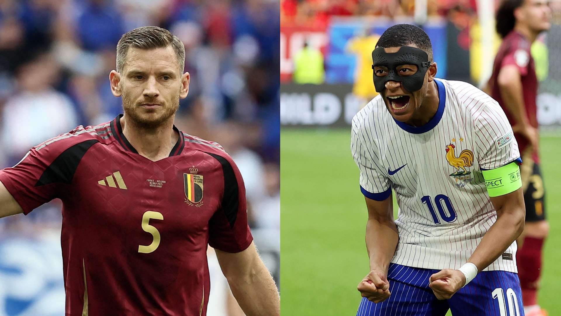 GFX Jan Vertonghen Kylian Mbappe France Belgium Euro 2024
