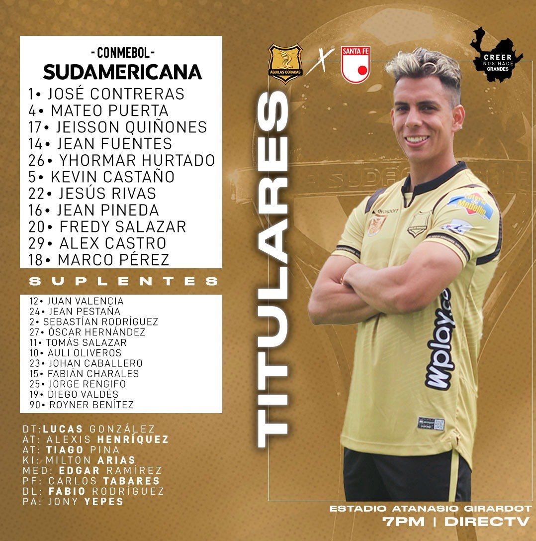 Nómina Aguilas Doradas Fase I Copa Sudamericana 2023