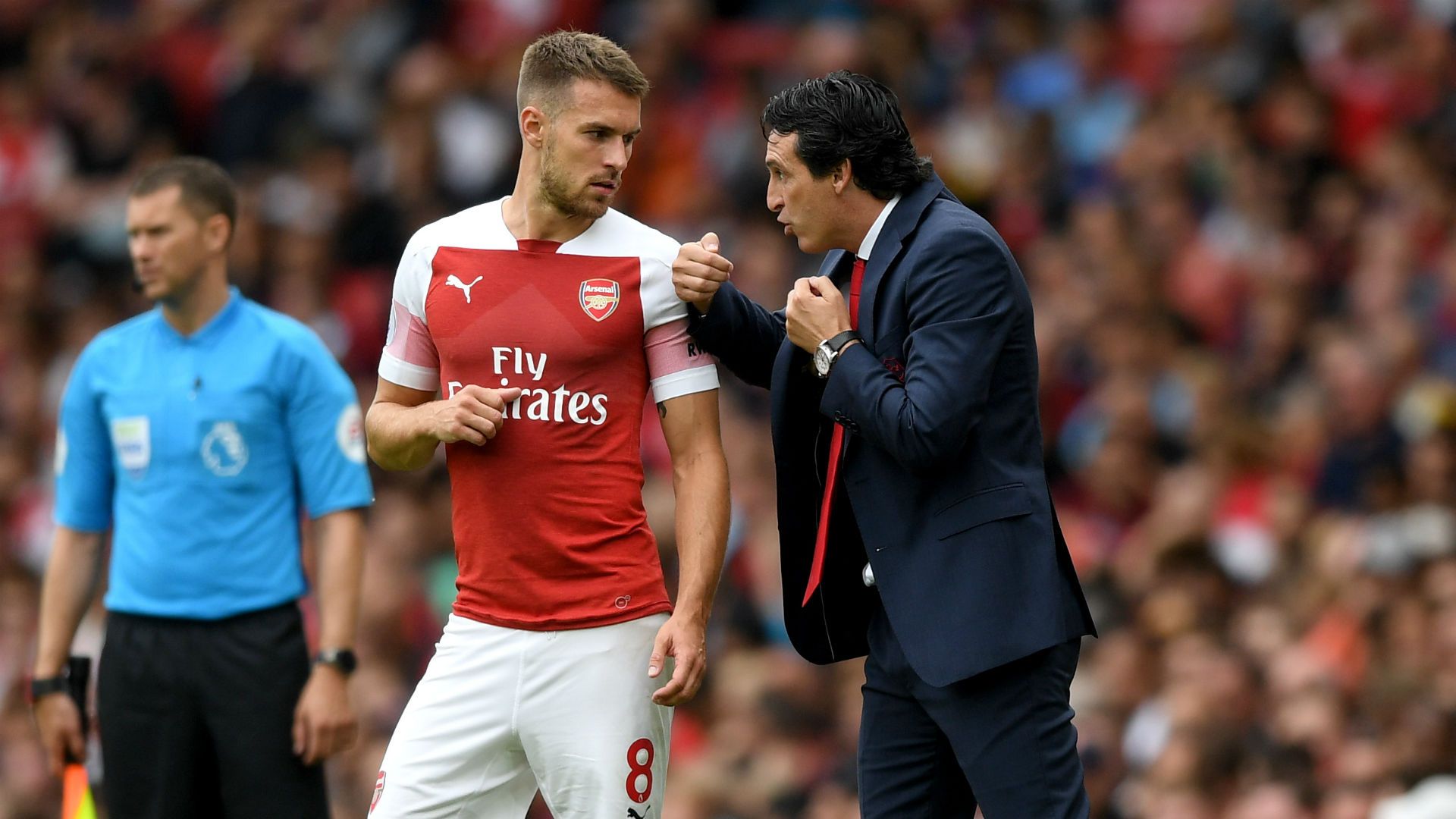 Unai Emery Aaron Ramsey Arsenal Manchester City Premier League 12082018
