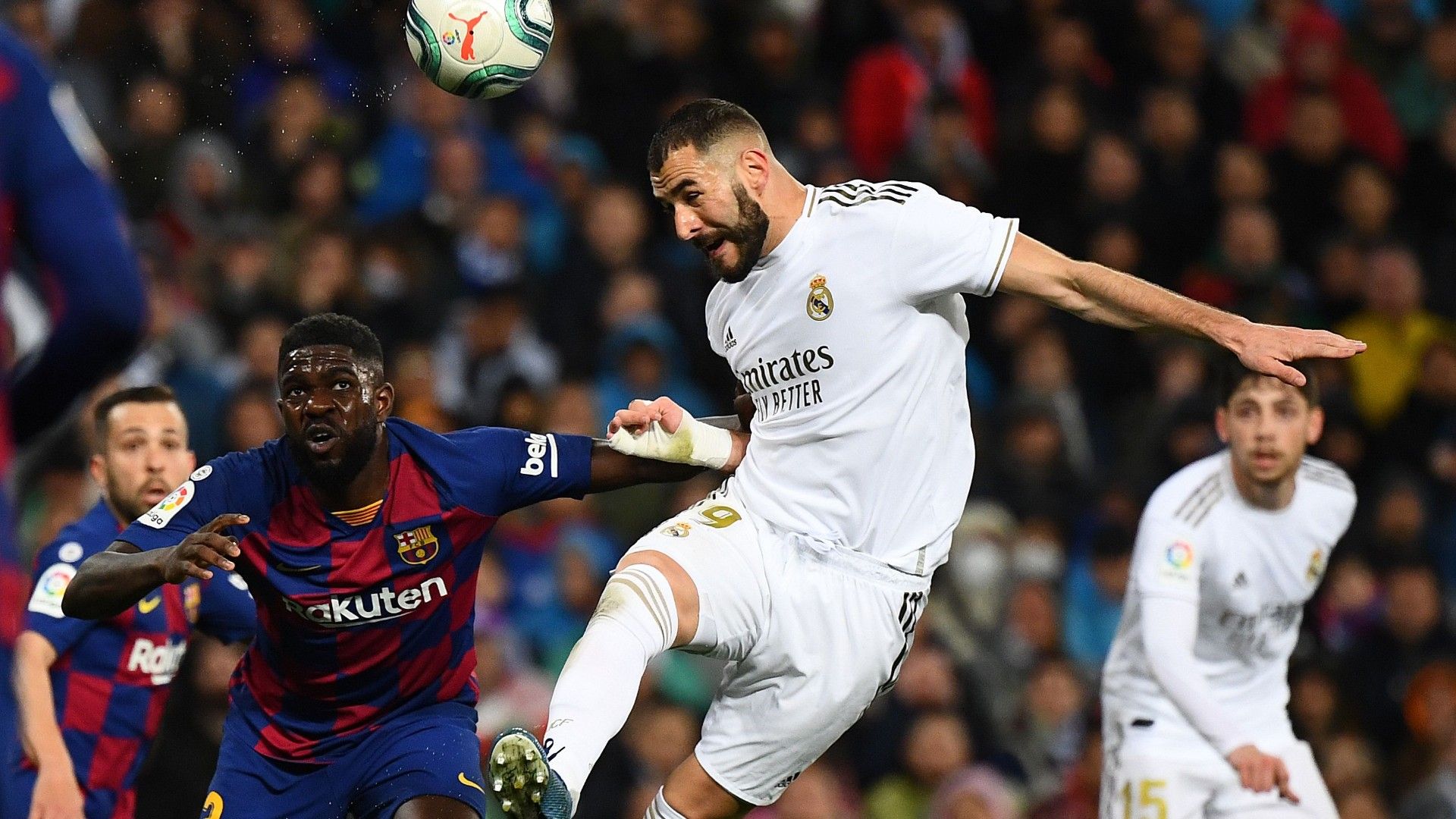 Karim Benzema Samuel Umtiti Real Madrid FC Barcelona LaLiga 2019-20