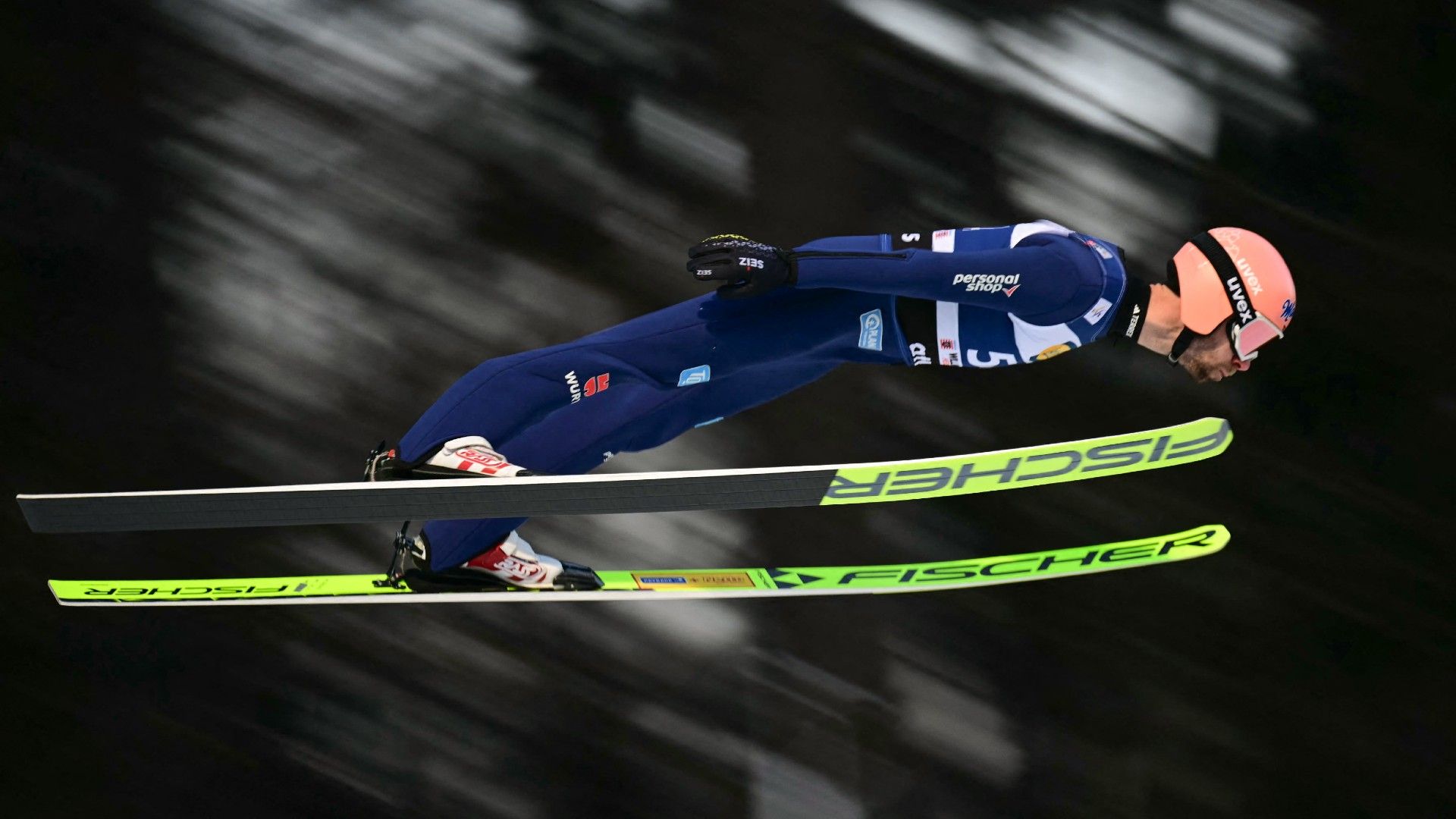 Germany's Pius Paschke soars through the air  