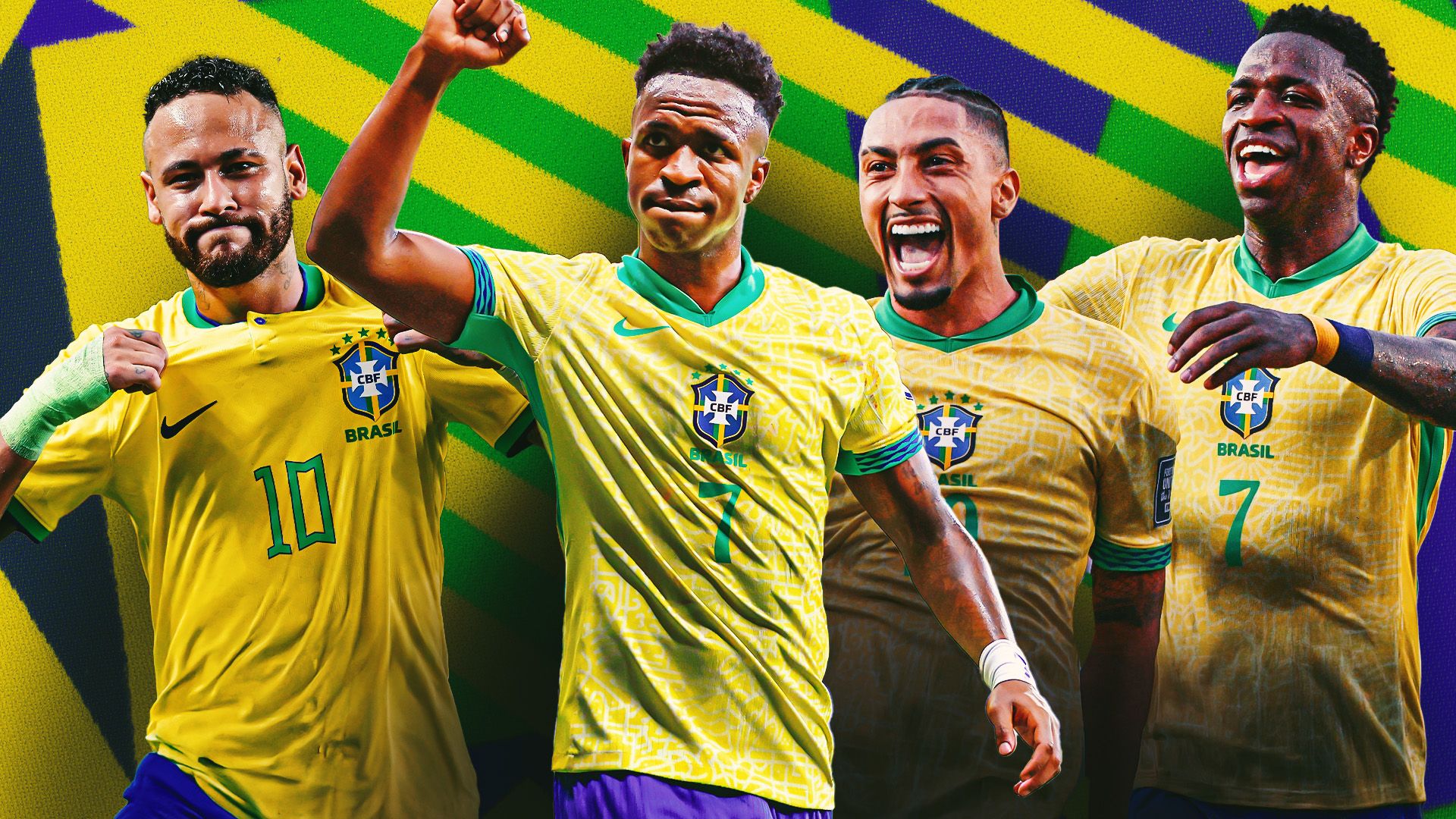 Vinicius Junior Raphinha Neymar Brazil GFX