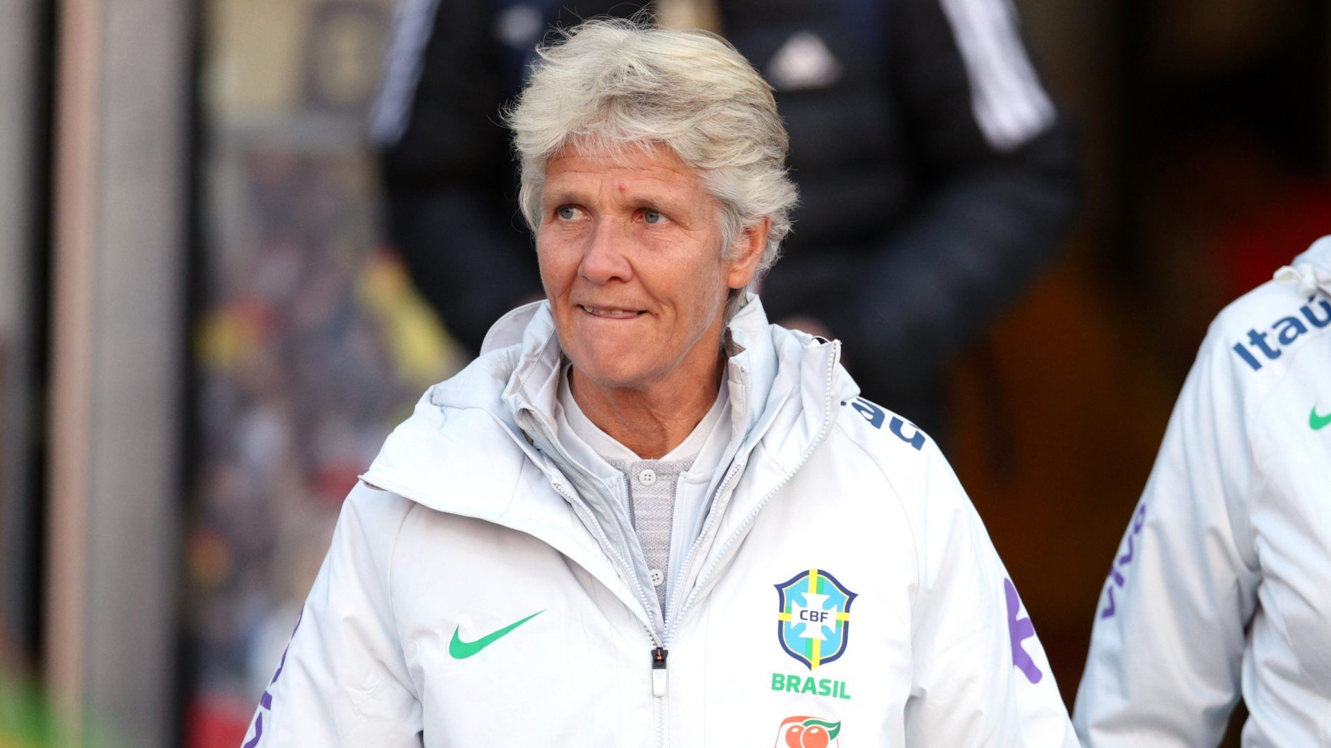 Pia Sundhage, técnica da seleção brasileira feminina, em amistoso contra a Alemanha, 2023