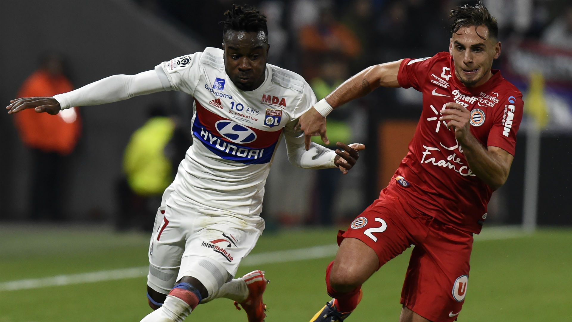 Maxwell Cornet Ruben Aguilar Lyon Montpellier Ligue 1 19112017