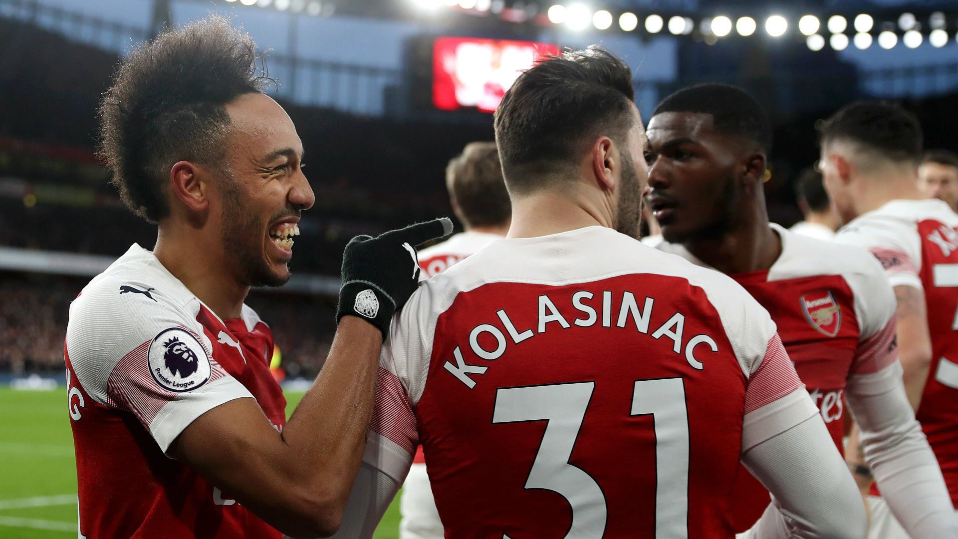 Pierre-Emerick Aubameyang Arsenal vs Man Utd 2018-19