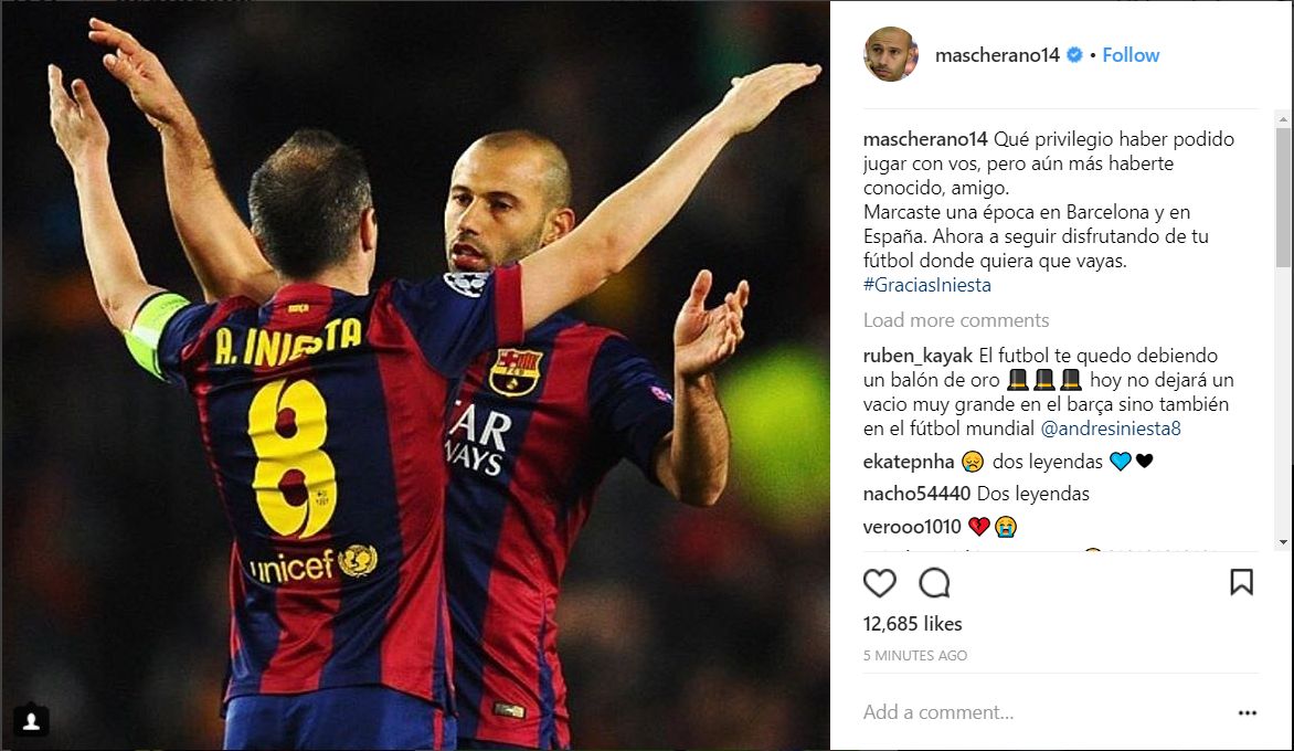 Reaction Iniesta