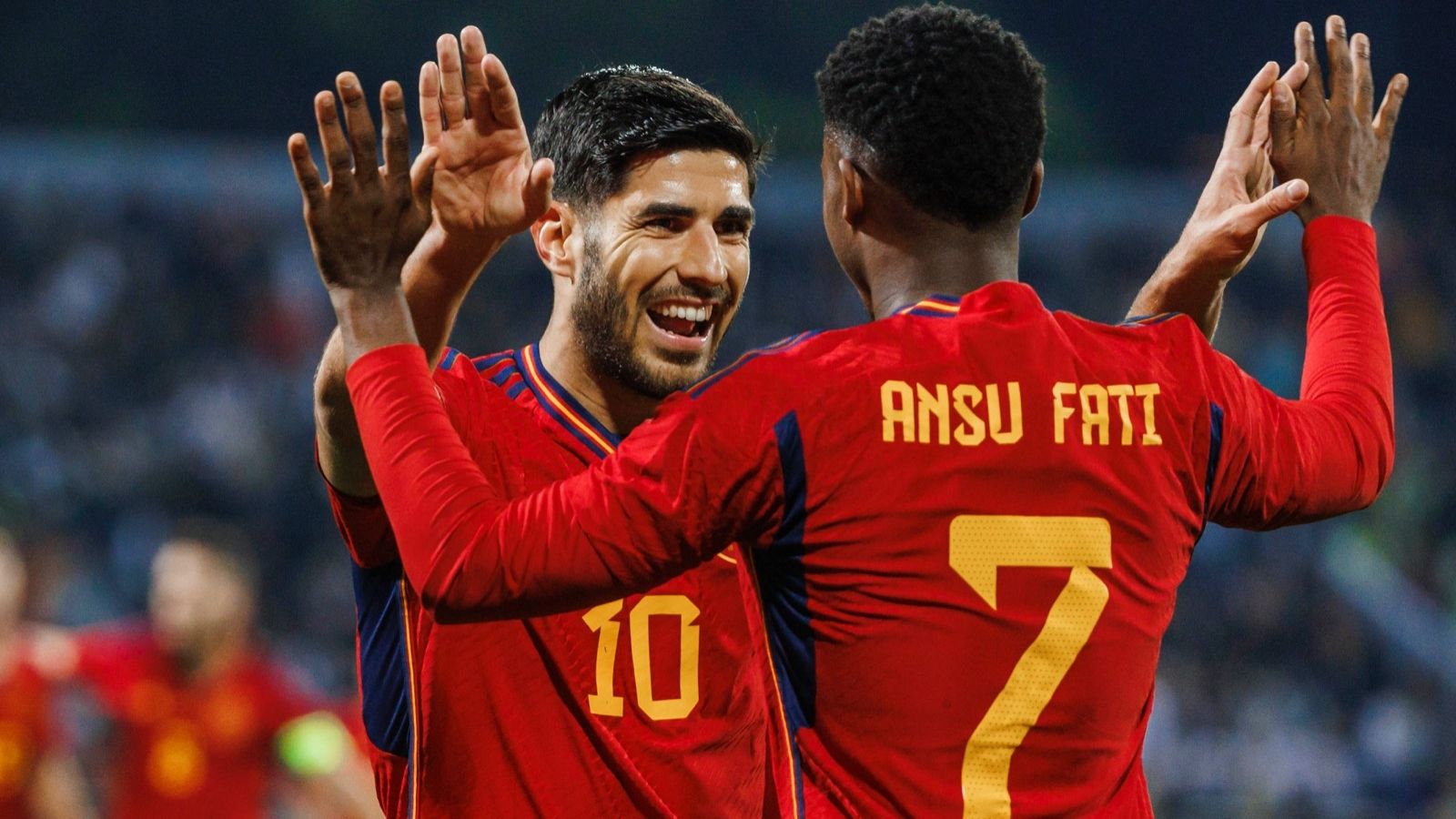 Marco Asensio y Ansu Fati, Jordania vs. España
