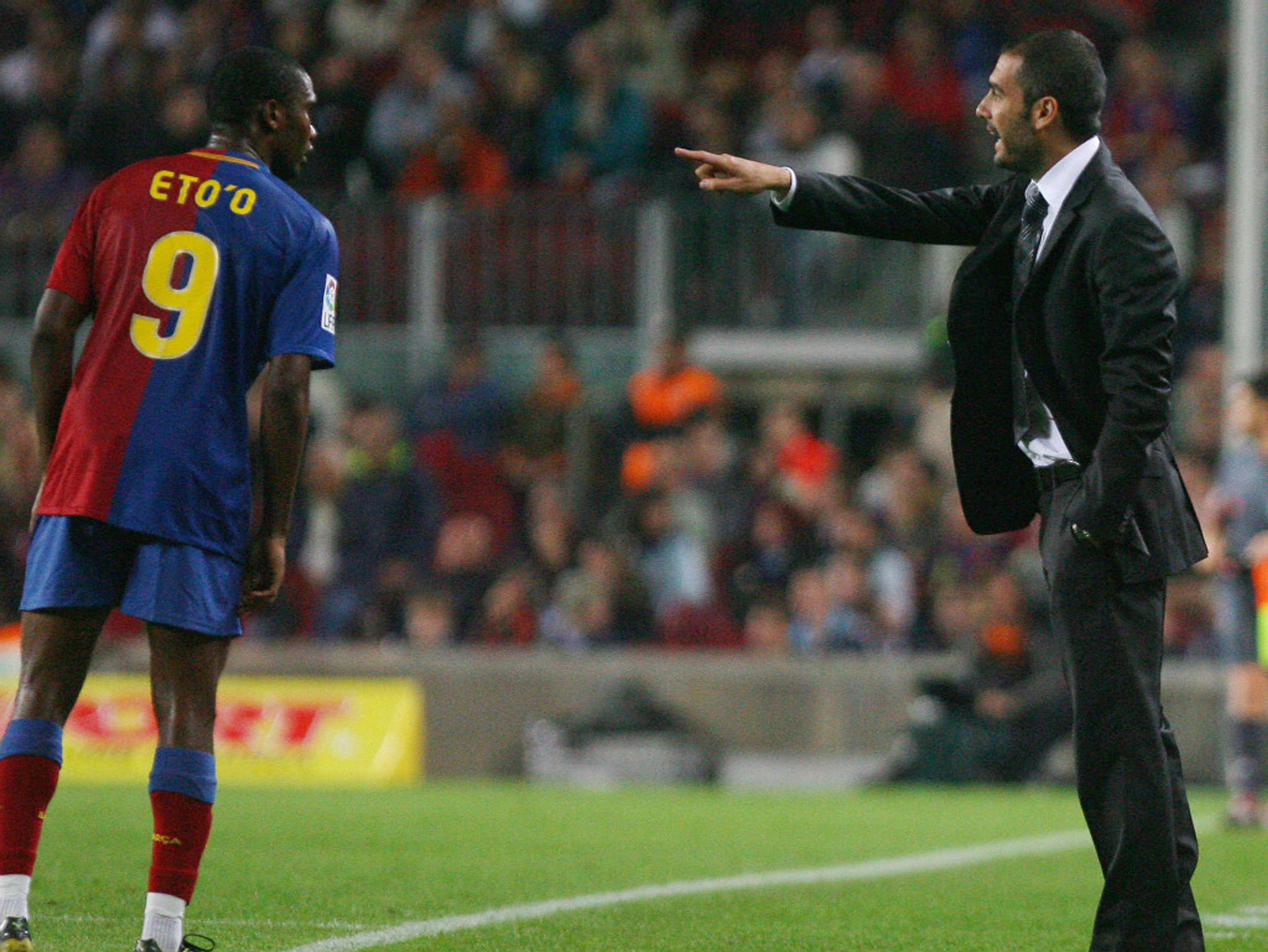 Josep Guardiola Samuel Eto'o Barcelona Almeria La Liga 10252008