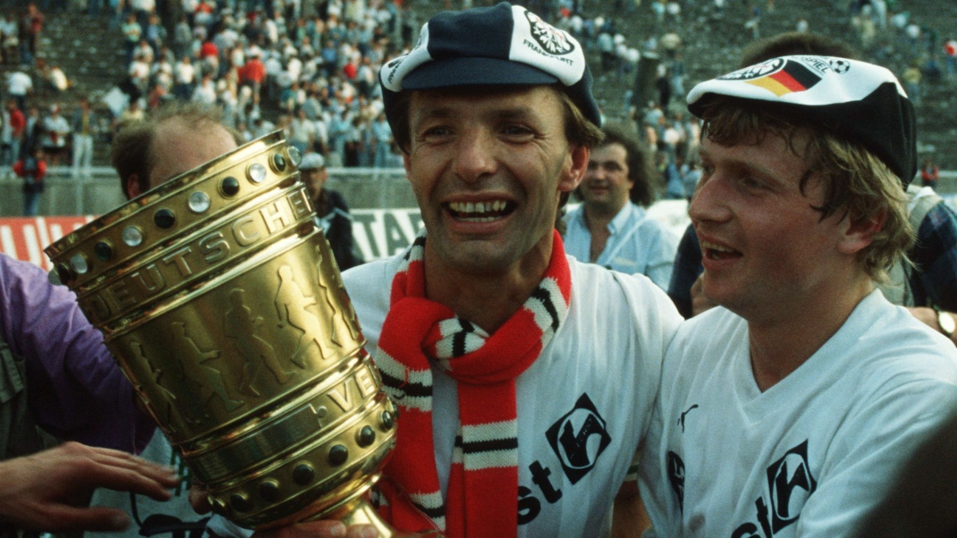 Karl-Heinz Koerbel Lajos Detari Eintrach frankfurt dfb cup winner 1980