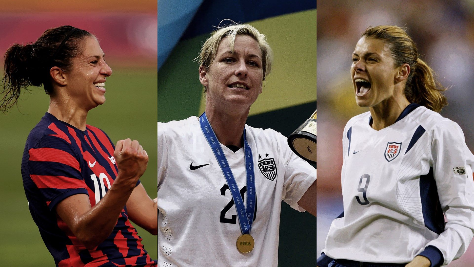 Carli Lloyd Abby Wambach Mia Hamm USWNT composite