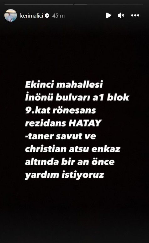 Kerim Alici InstagramStory Atsu