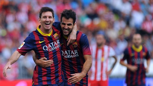 LIONEL MESSI CESC FABREGAS ALMERÍA BARCELONA LA LIGA 09282013